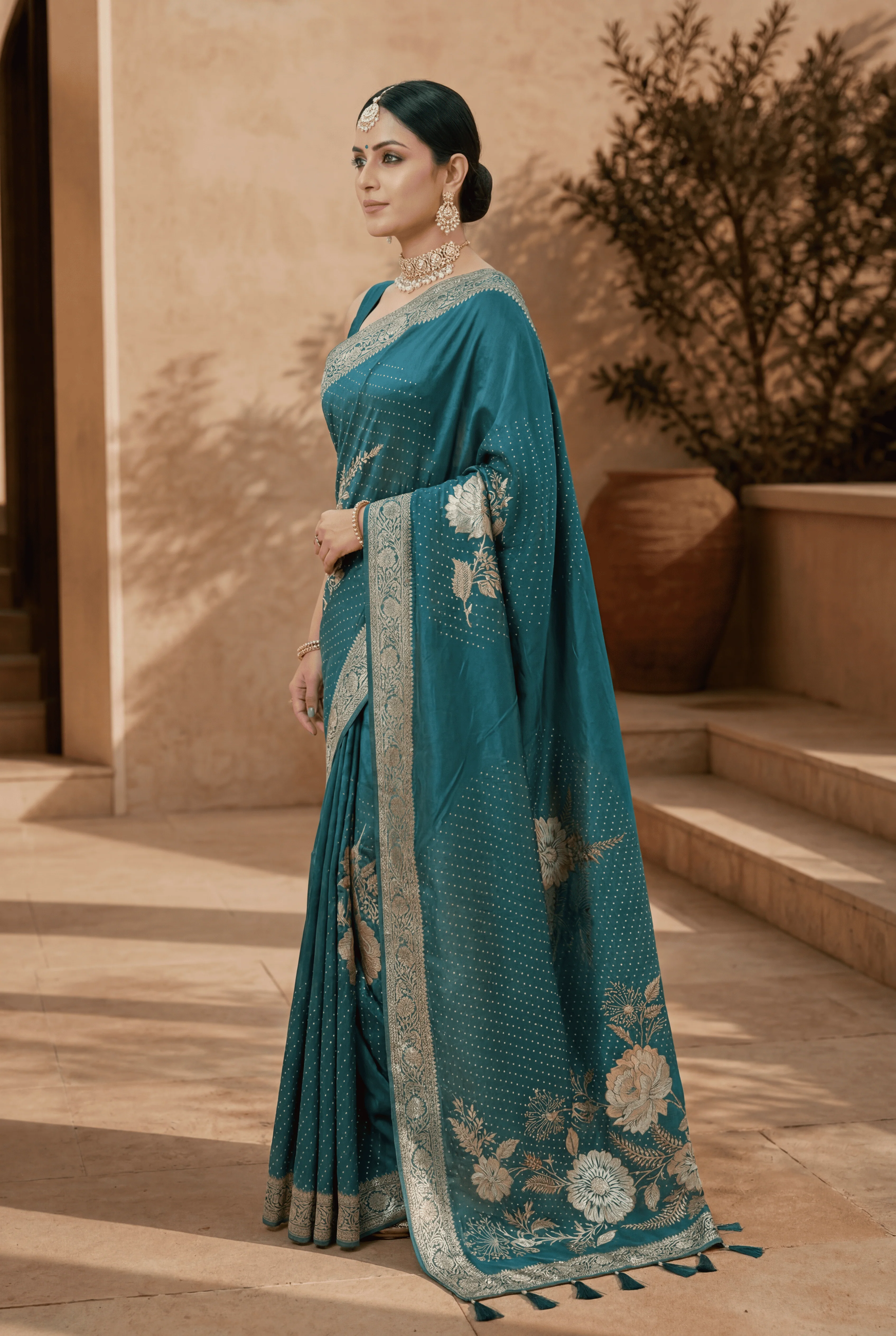 Banarasi Chinon Saree - Image 3