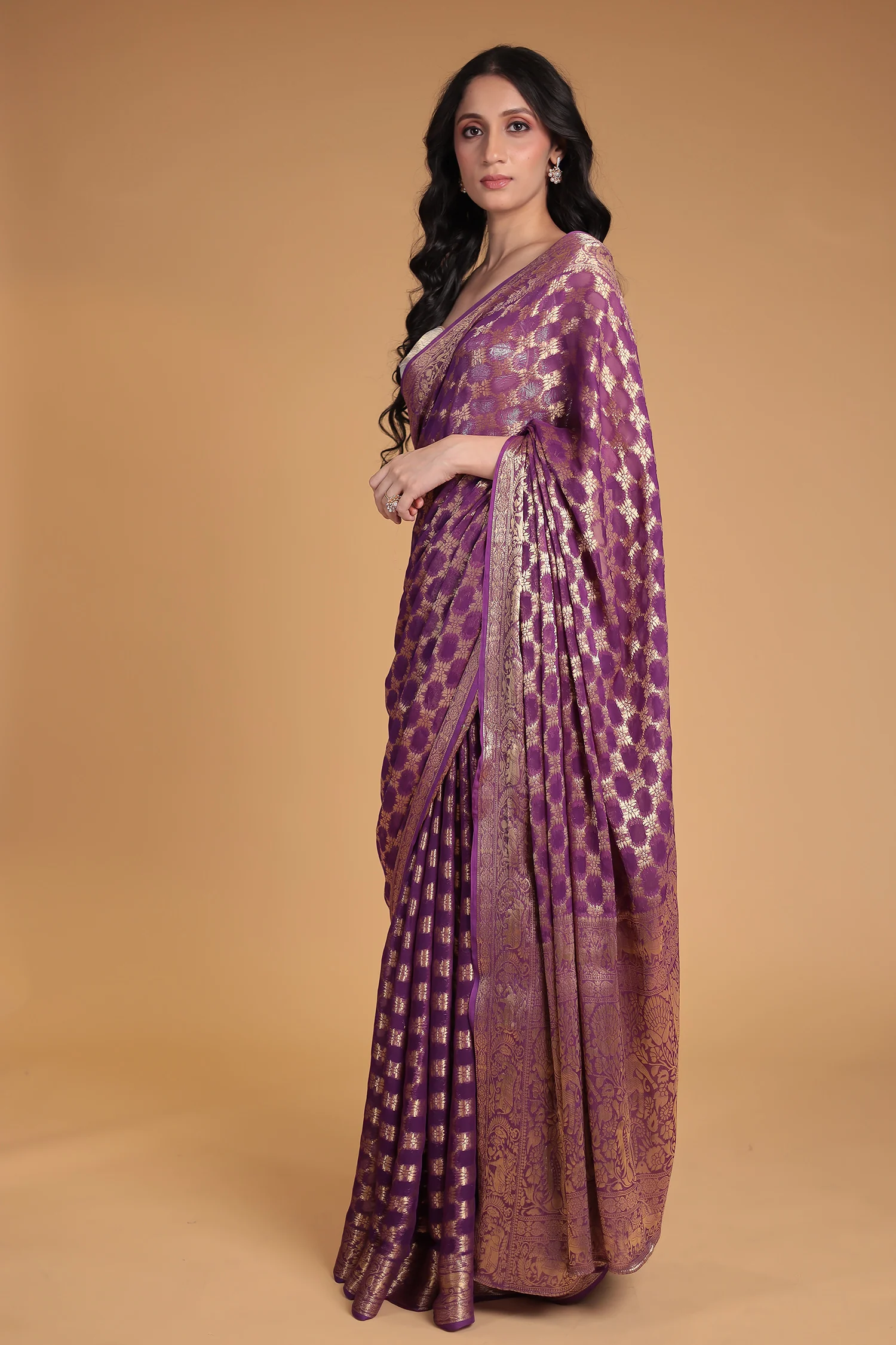 Hand Woven Georgette Saree - Image 12