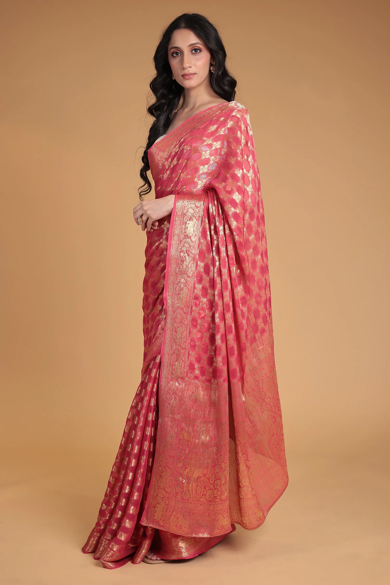 Hand Woven Georgette Saree - Image 5
