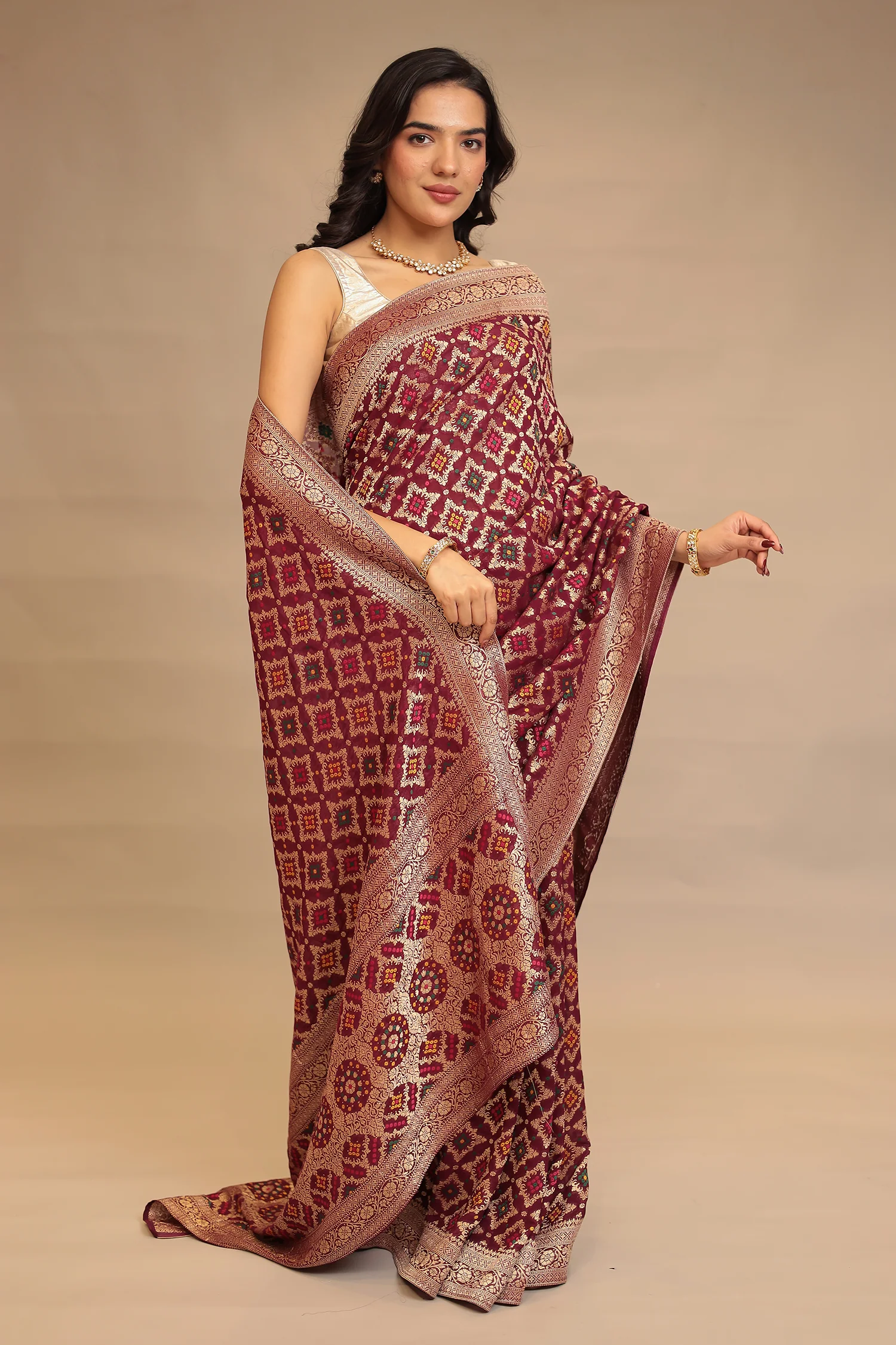 Bandhej Georgette Saree - Image 3