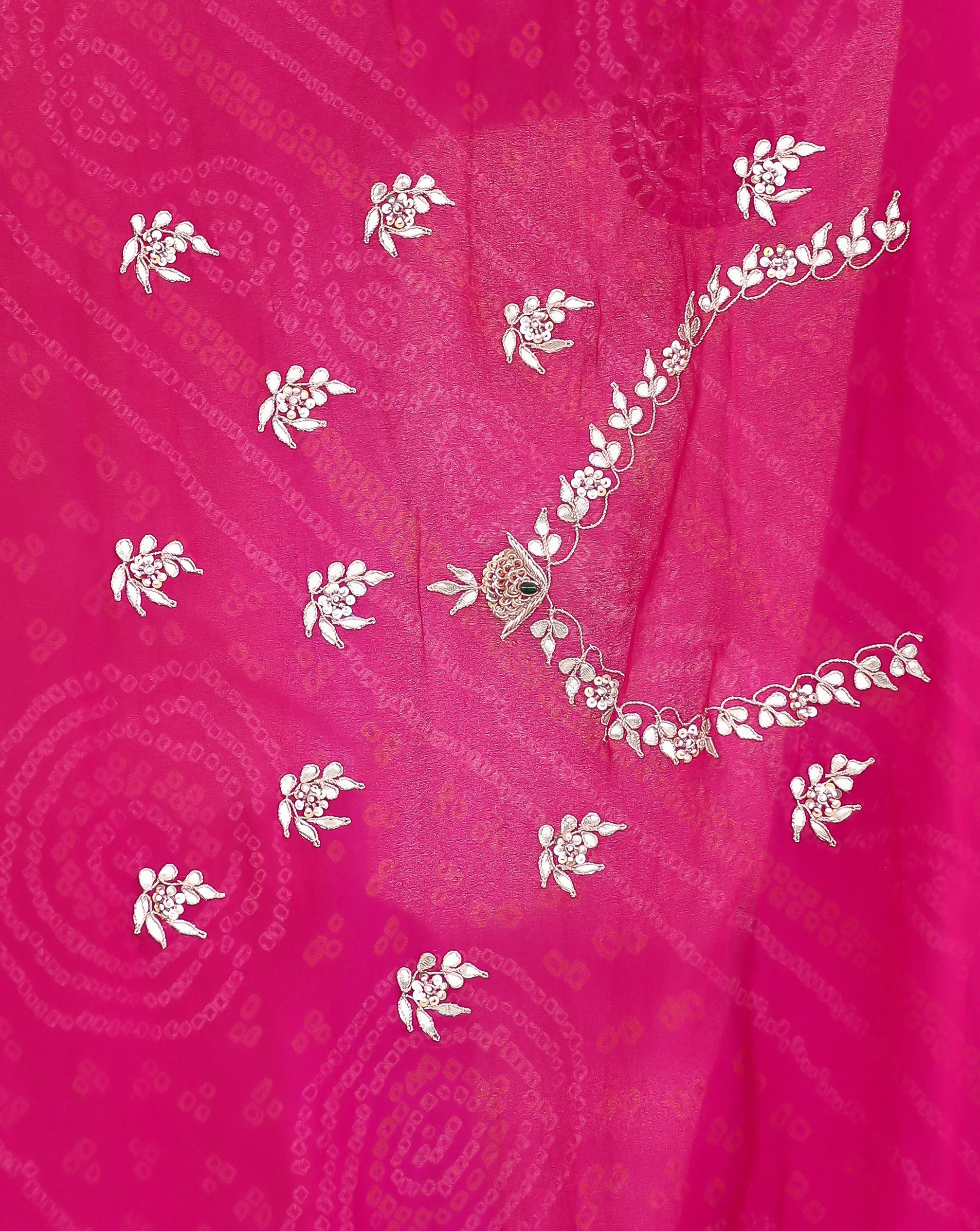 Bandhej Georgette Saree with Gota Patti and Thread work - Image 7