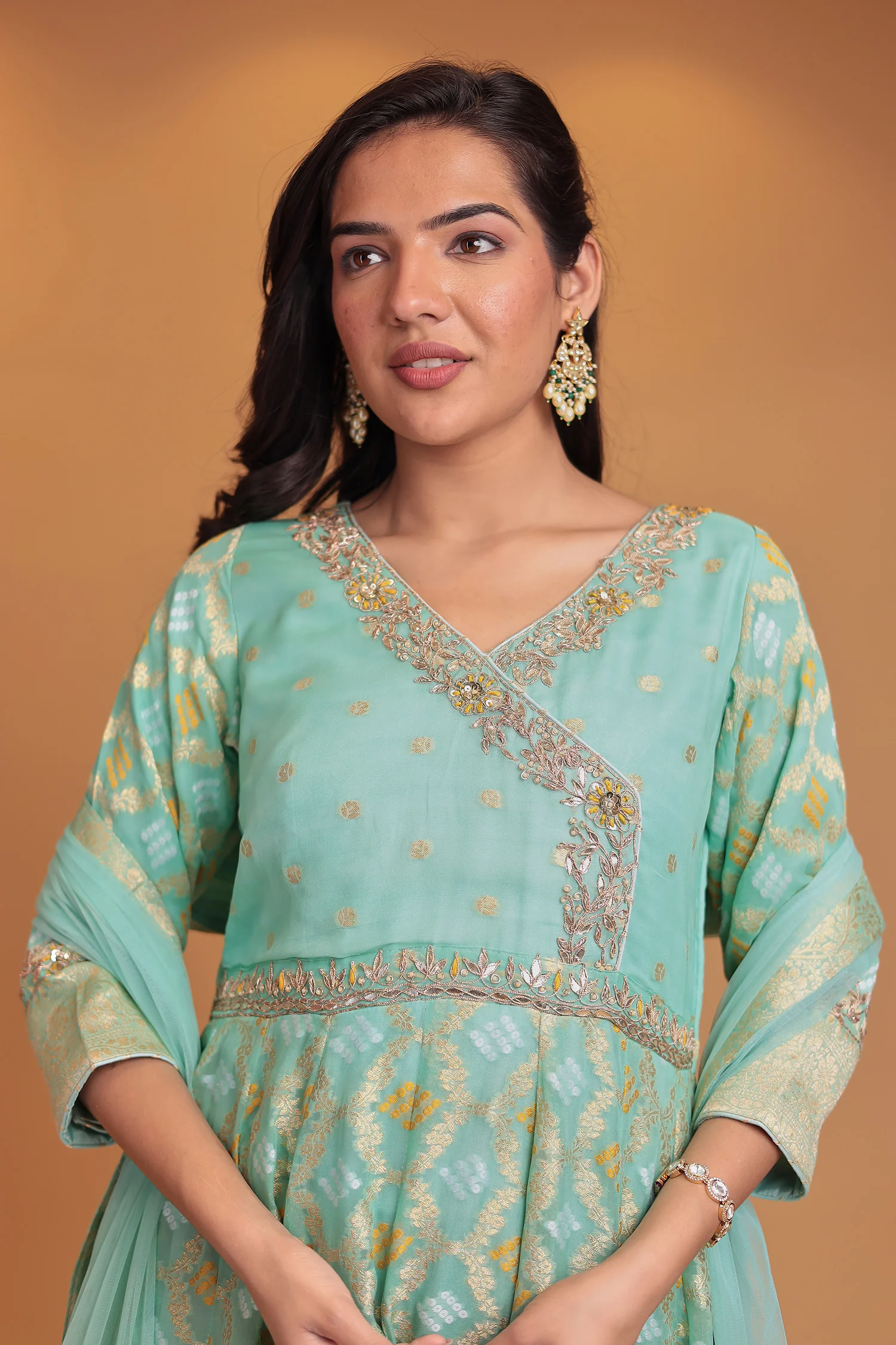 Ghatchola Anarkali Georgette Suit with Gota Patti, Thread and Zardozi work - Image 3