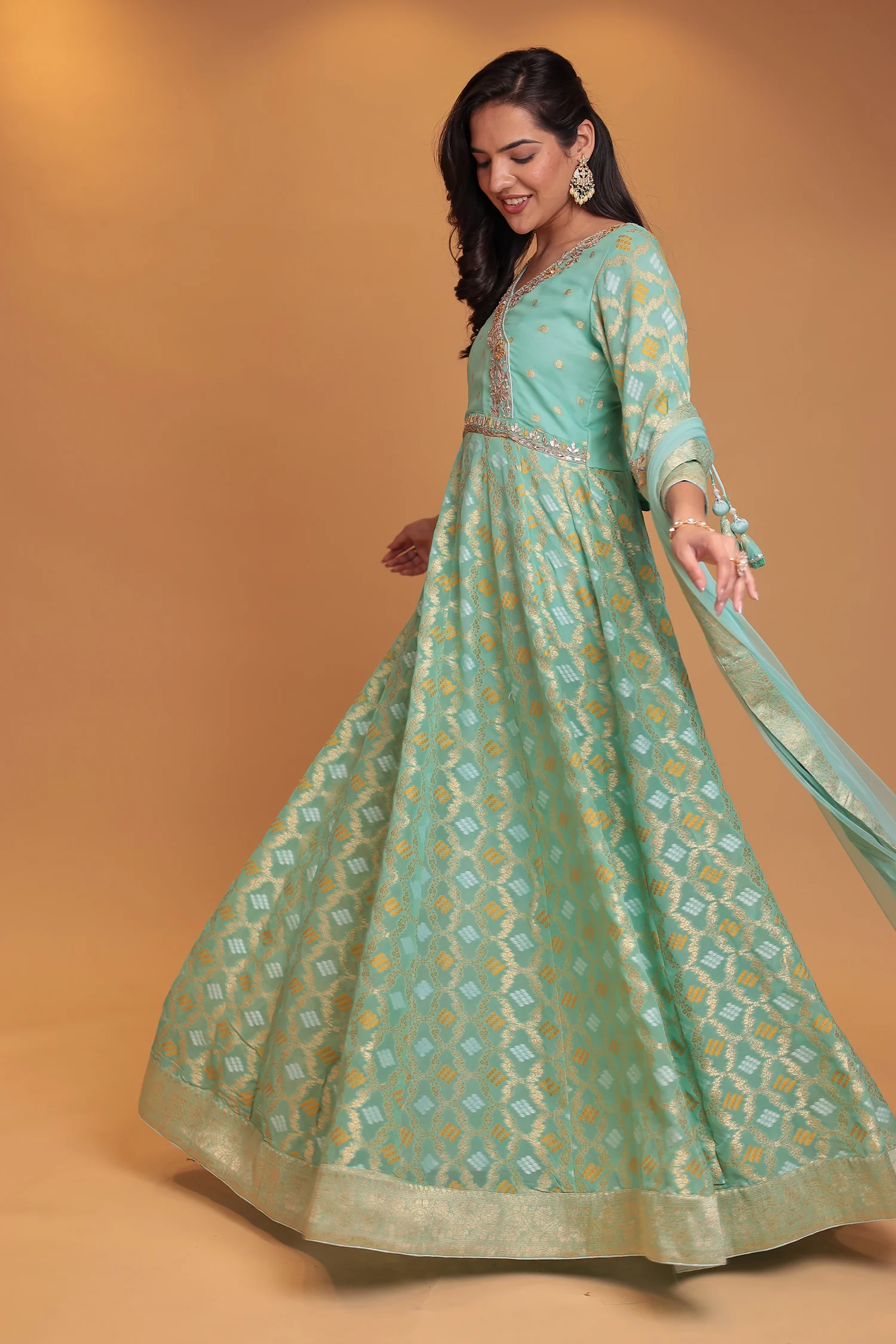Ghatchola Anarkali Georgette Suit with Gota Patti, Thread and Zardozi work - Image 5