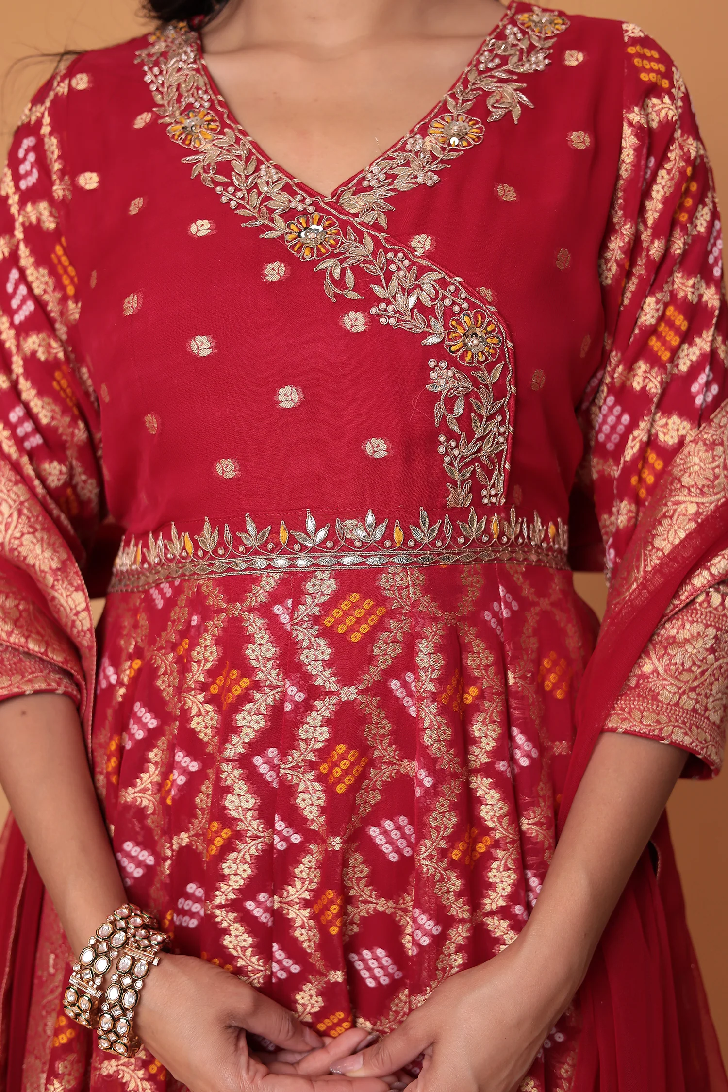 Ghatchola Anarkali Georgette Suit with Gota Patti, Thread and Zardozi work - Image 4