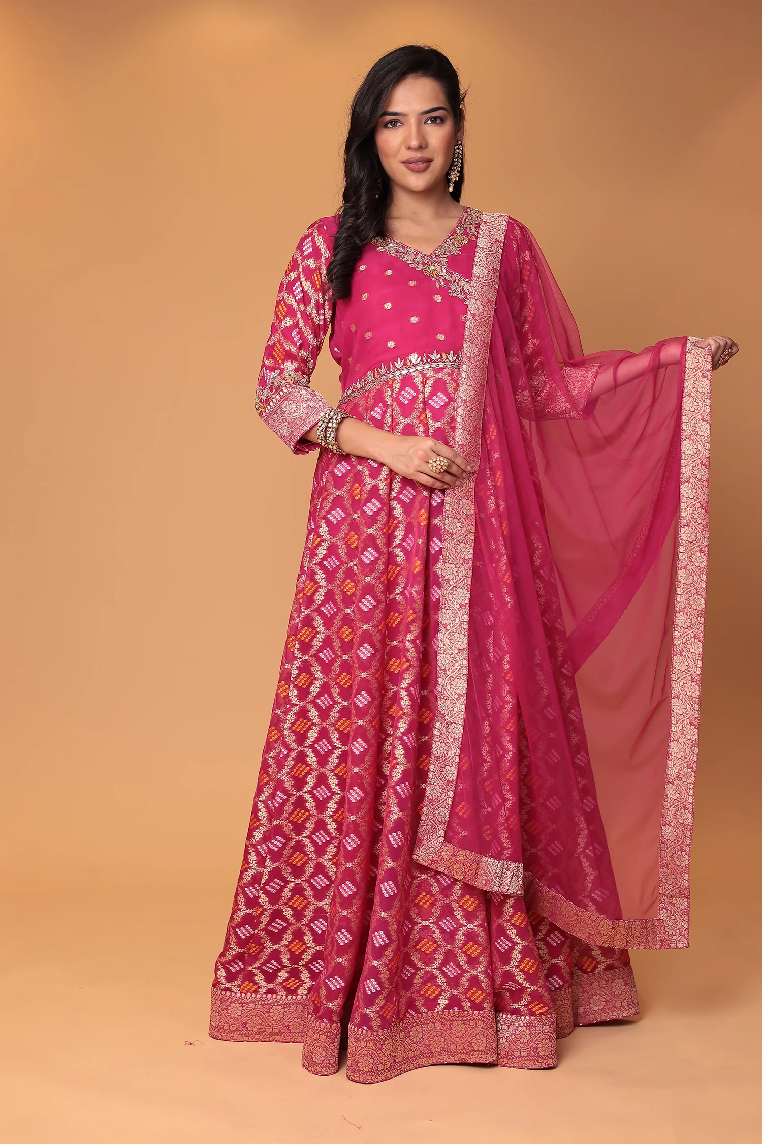 Ghatchola Anarkali Georgette Suit with Gota Patti, Thread and Zardozi work - Image 7