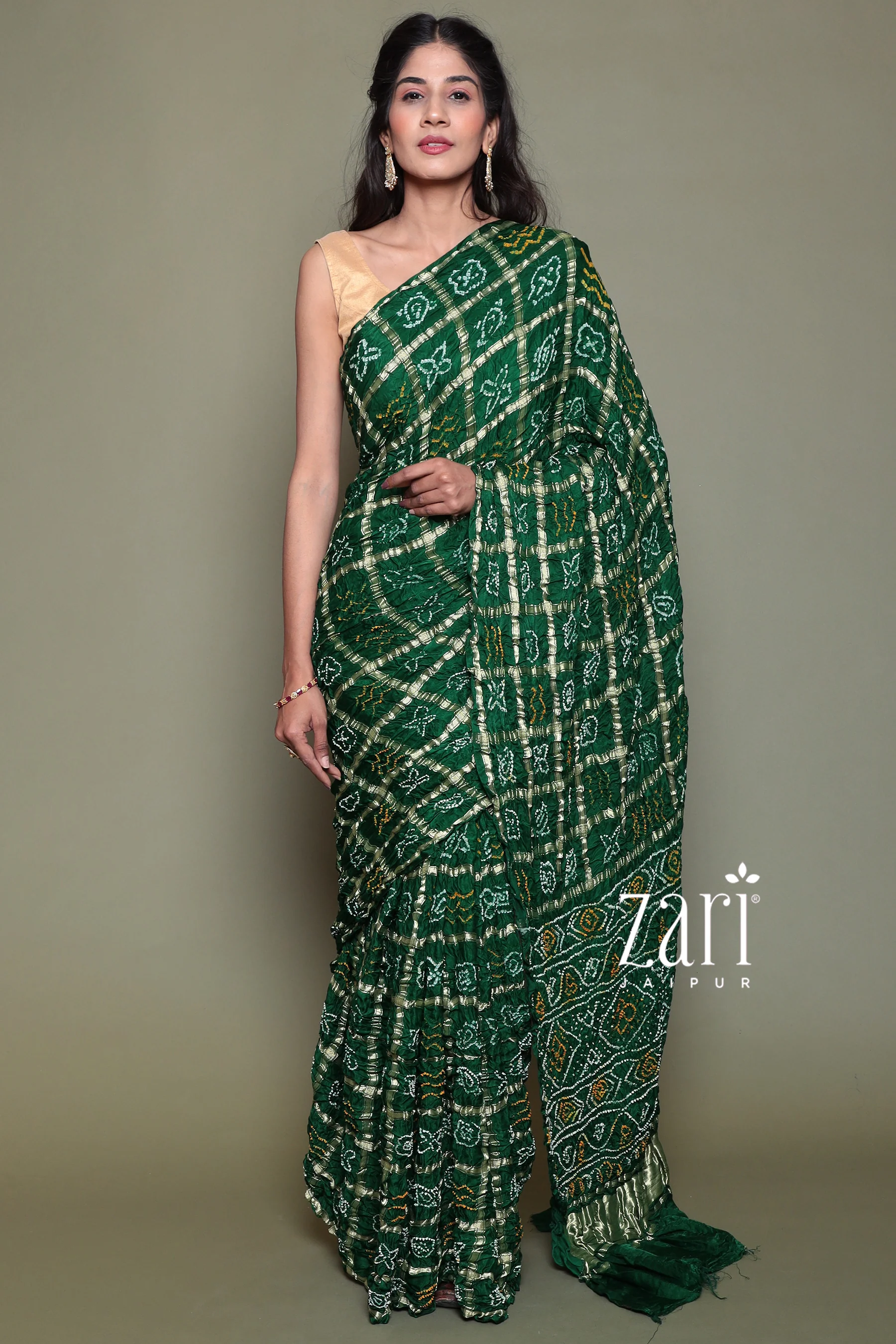 Bandhej Ghatchola Silk Saree with Zari work - Image 10