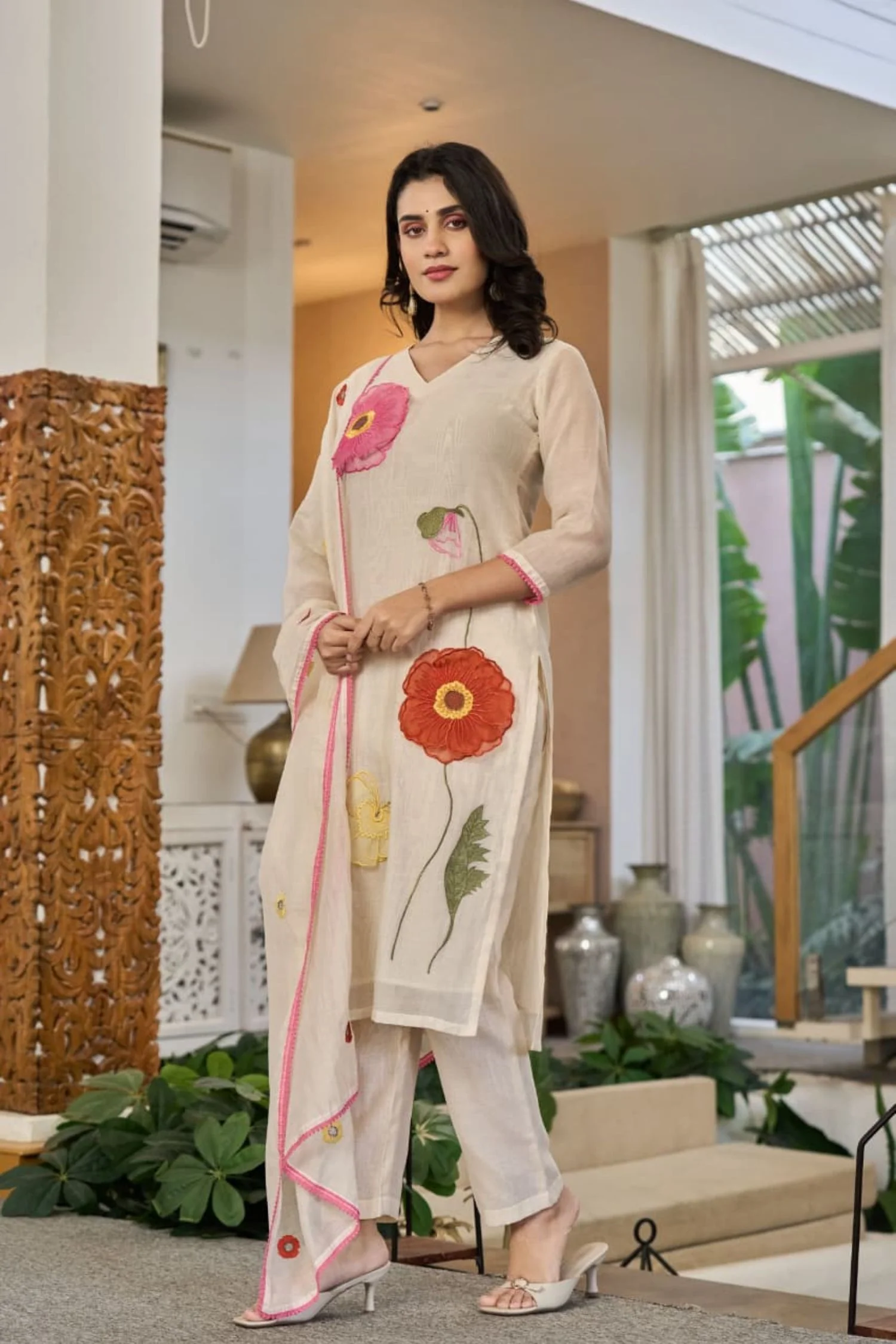 Chanderi cotton Kurta with Thread work. - Image 5