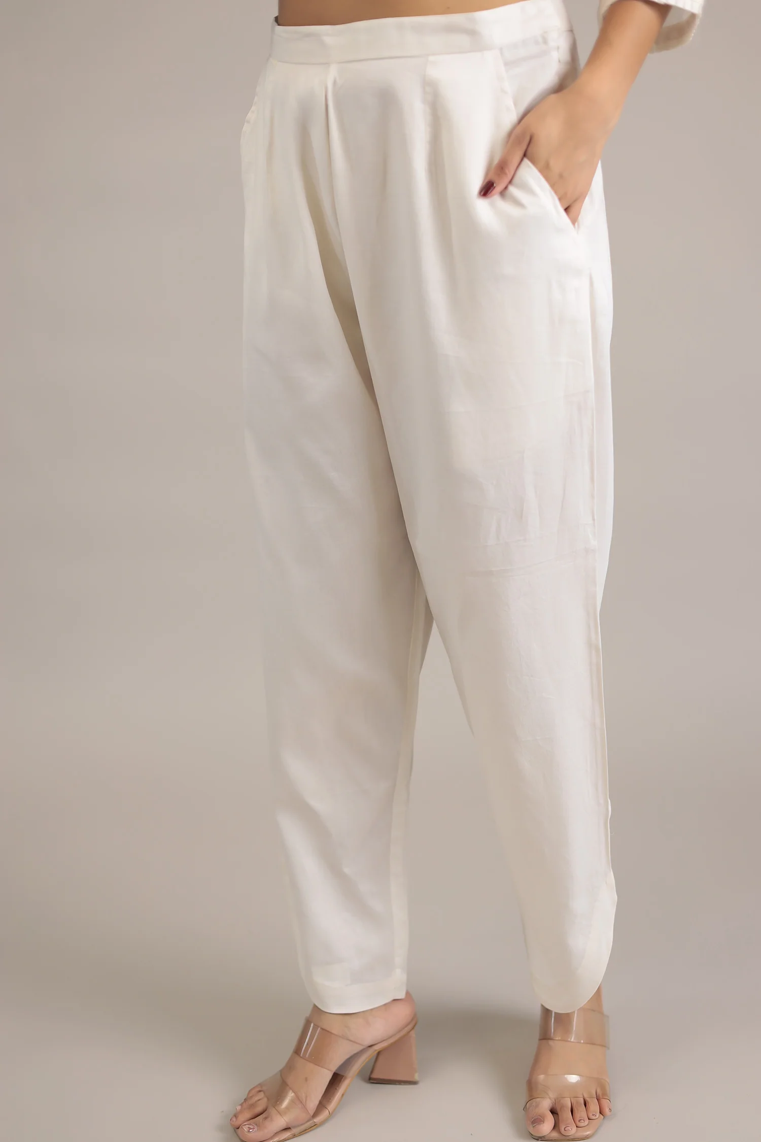 Embroidered Chanderi Silk Suit Embellished with Sequins work - Image 6