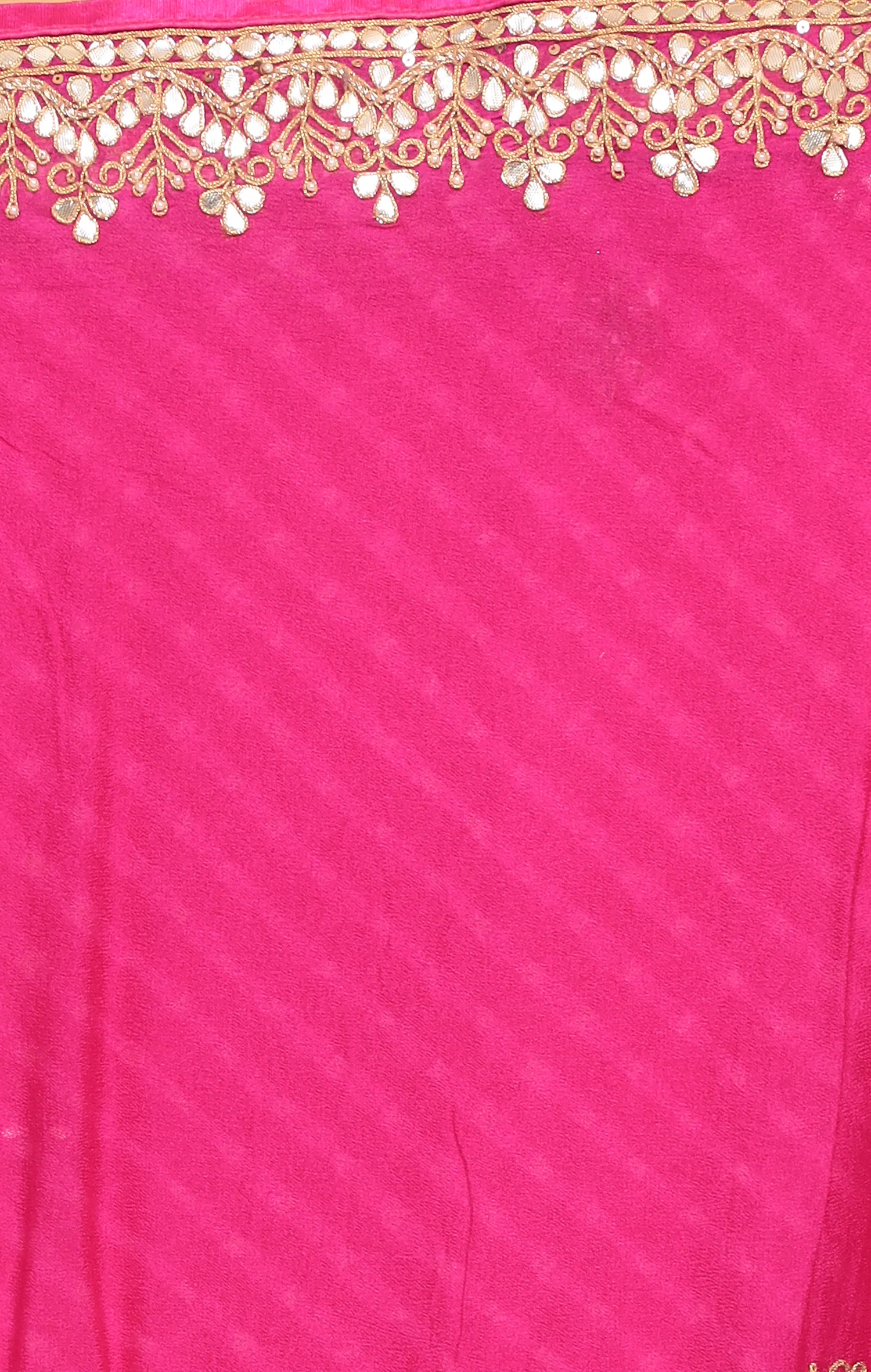 Chiffon Saree with Gota Patti, Mothra work. - Image 5