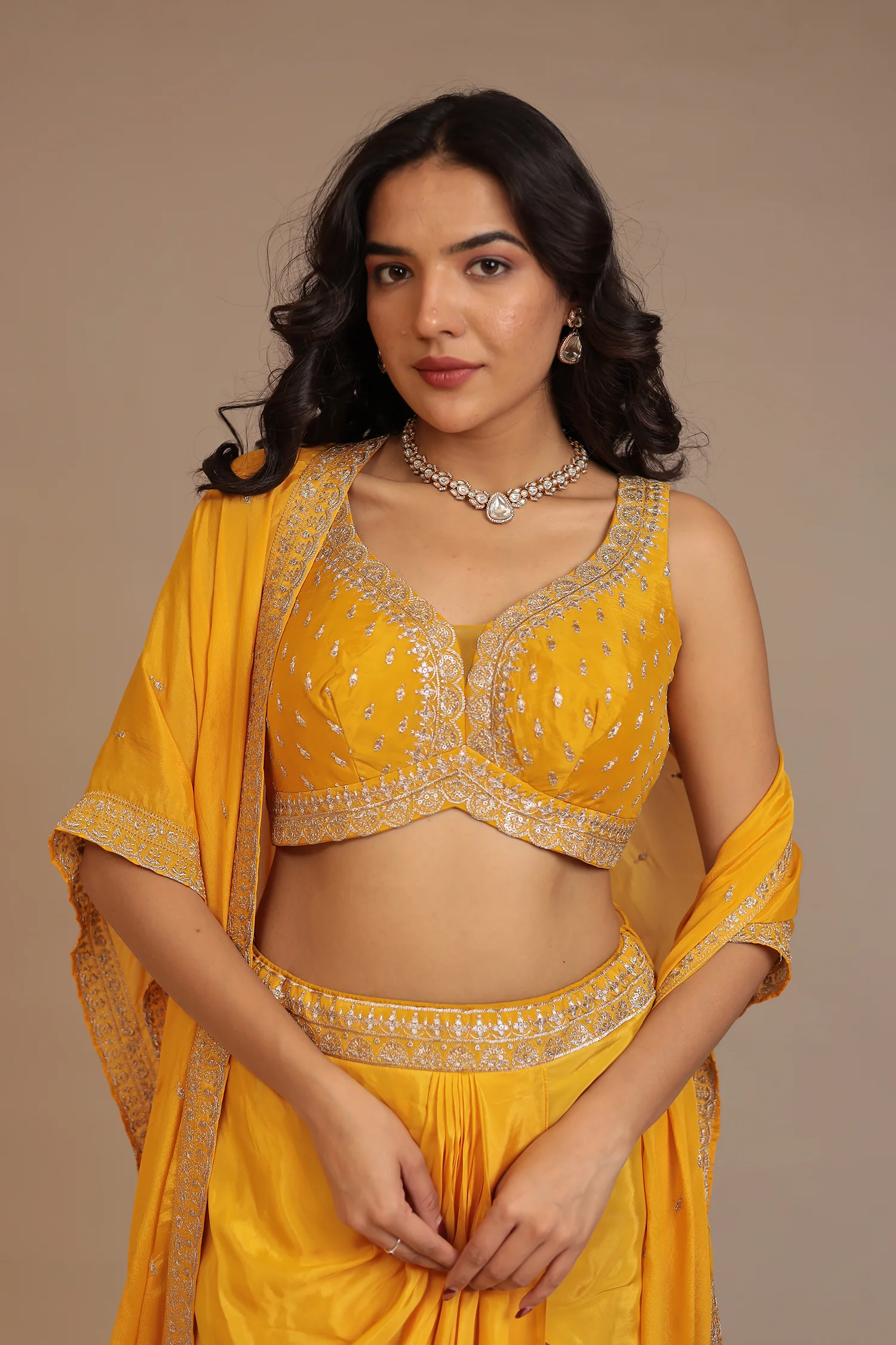 Chinon Indowestern with Aari work - Image 2