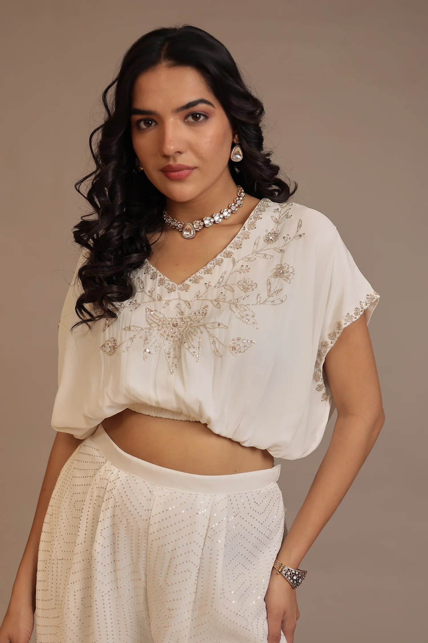 Chinon Indowestern with Cutdana, Sequins work - Image 2