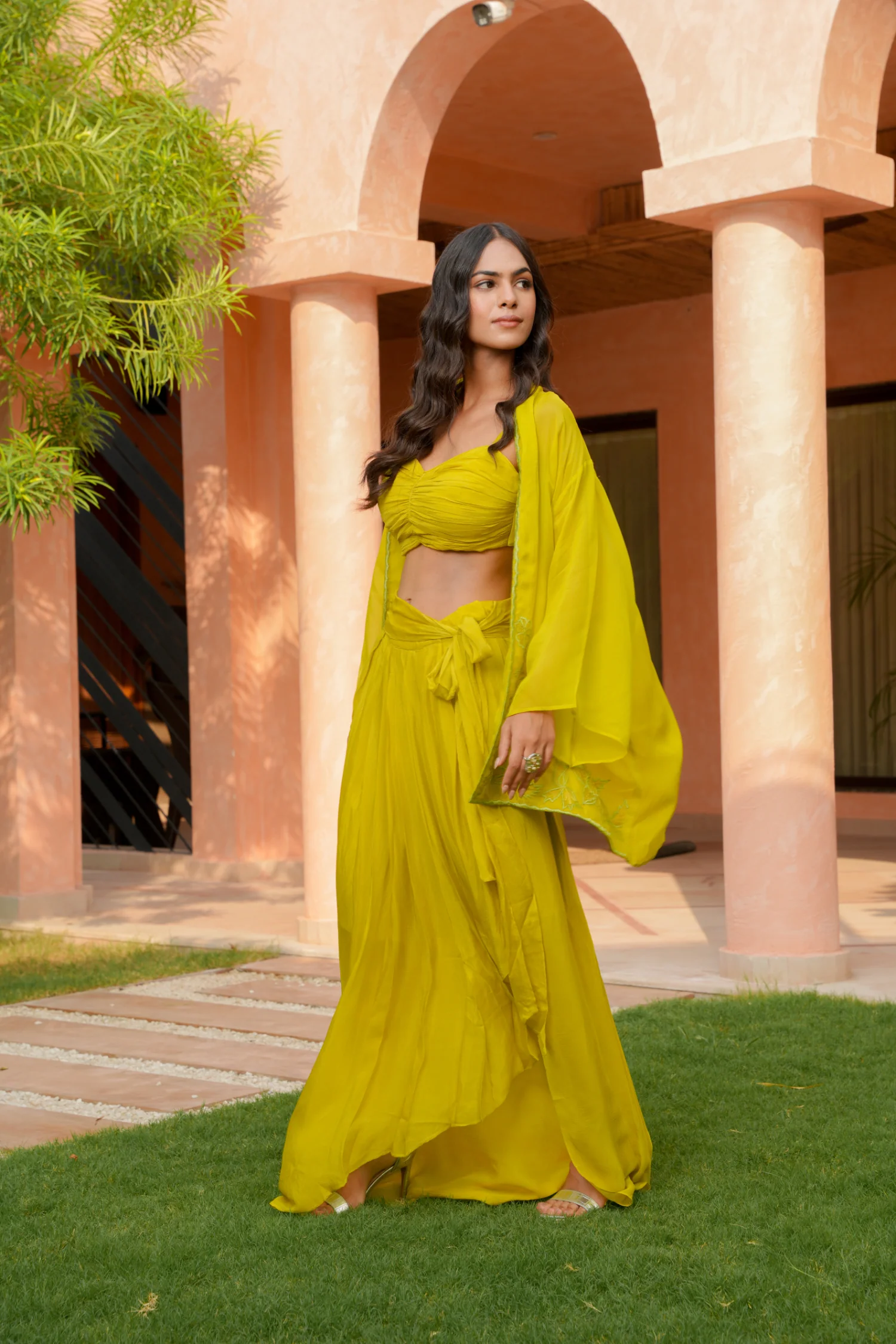 Chinon Jacket Style Indowestern Embroidered with Thread work - Image 6