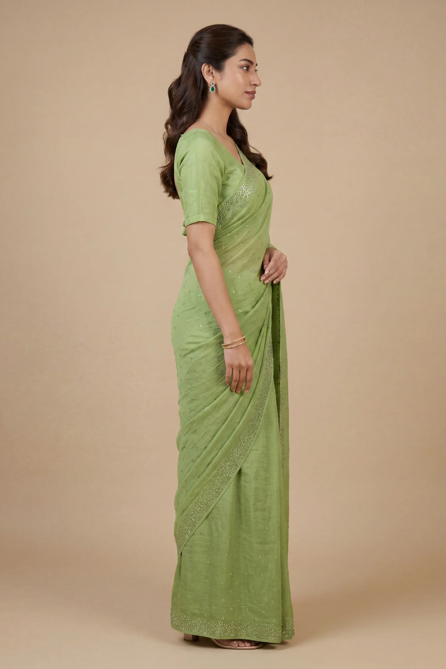 Chinon Saree with Swarovski work. - Image 3
