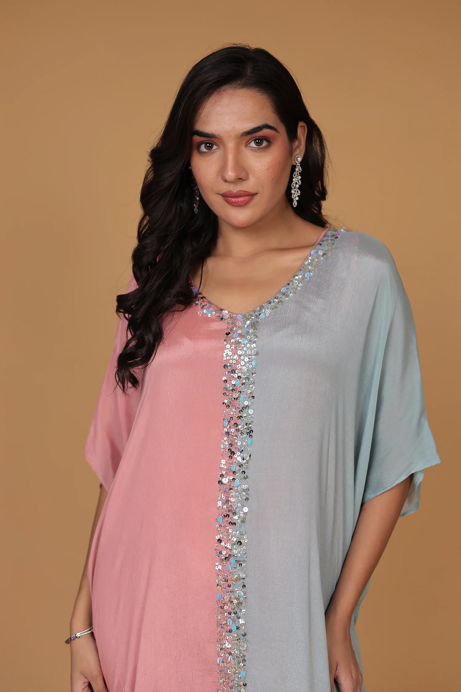 Chinon Silk Indo Western Embellished with Sequins work - Image 2
