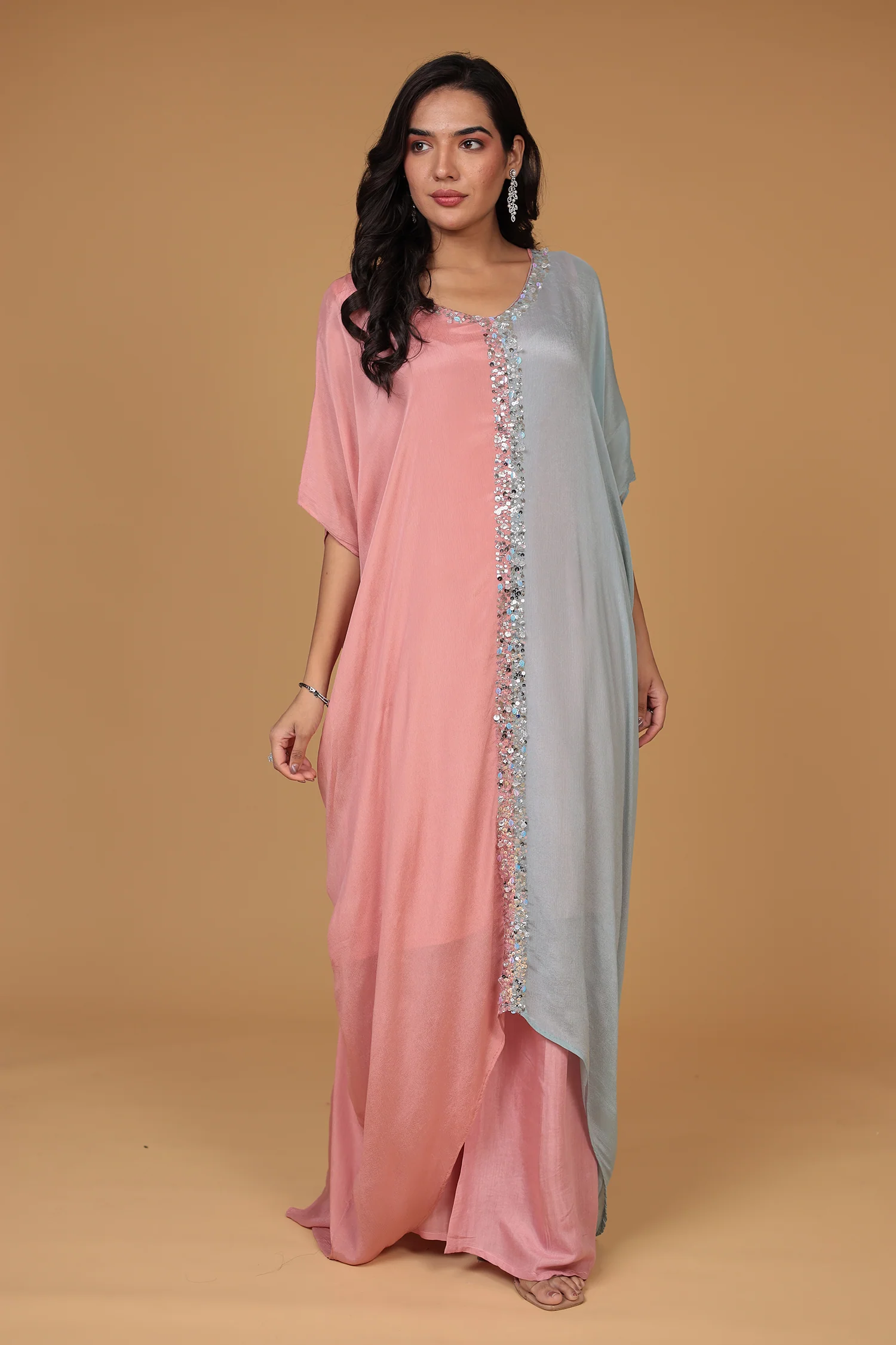 Chinon Silk Indo Western Embellished with Sequins work - Image 3