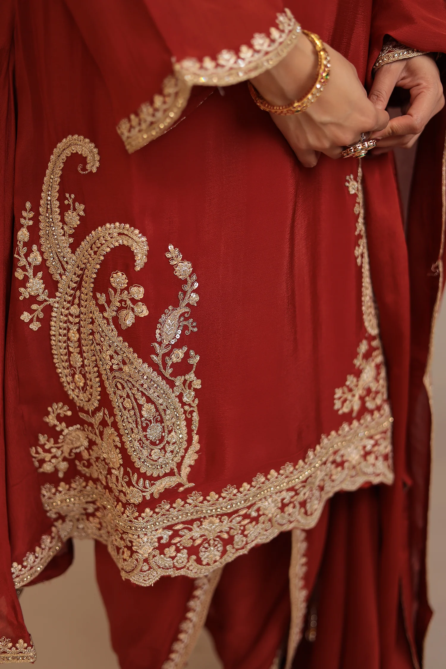Chinon Suit with Aari, Dori, Sequins work - Image 4