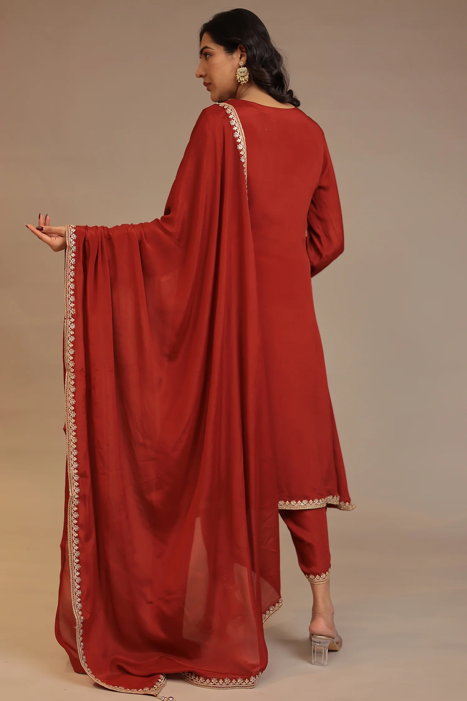 Chinon Suit with Aari, Dori, Sequins work - Image 6