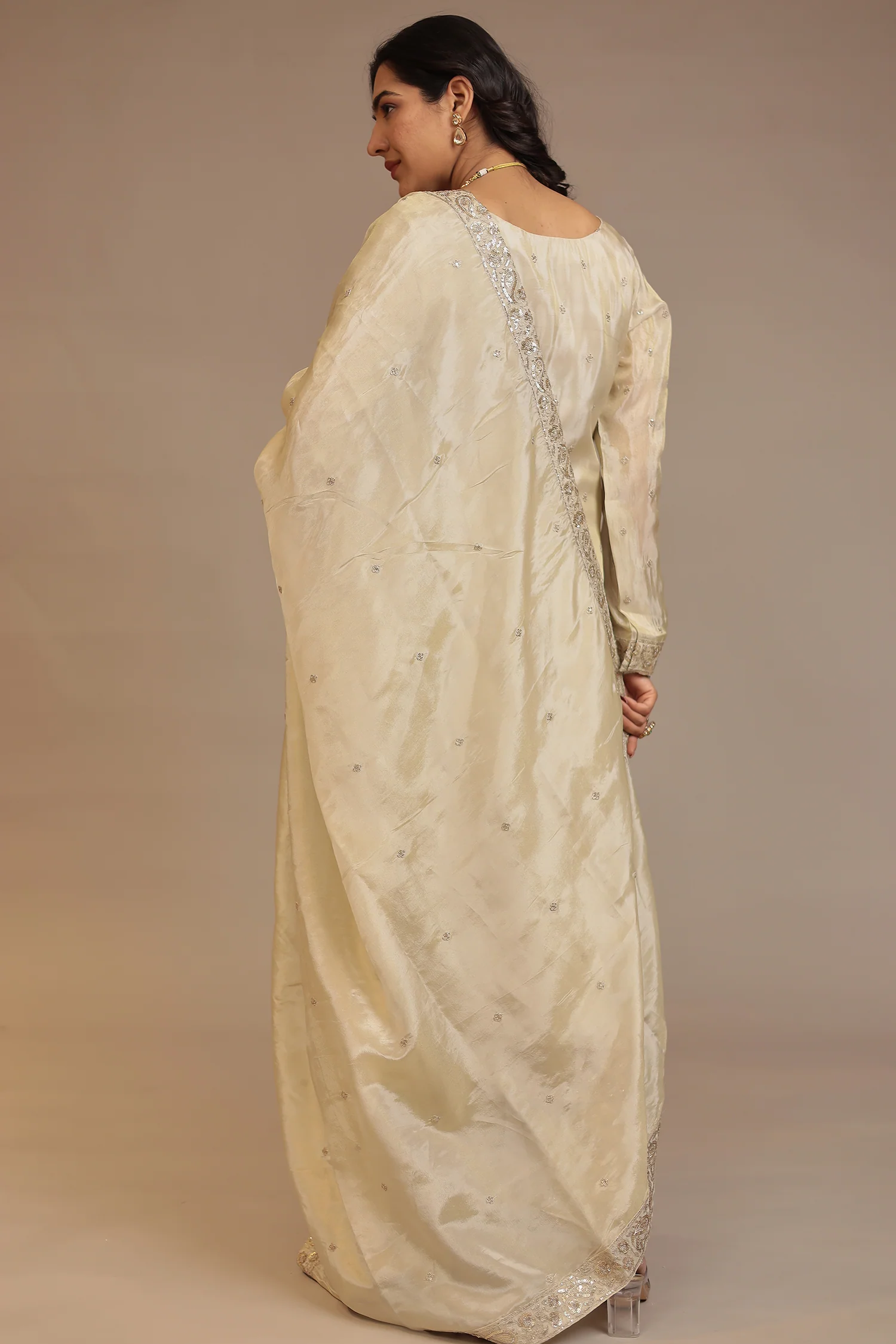 Chinon Suit  with Aari, Sequins work - Image 5