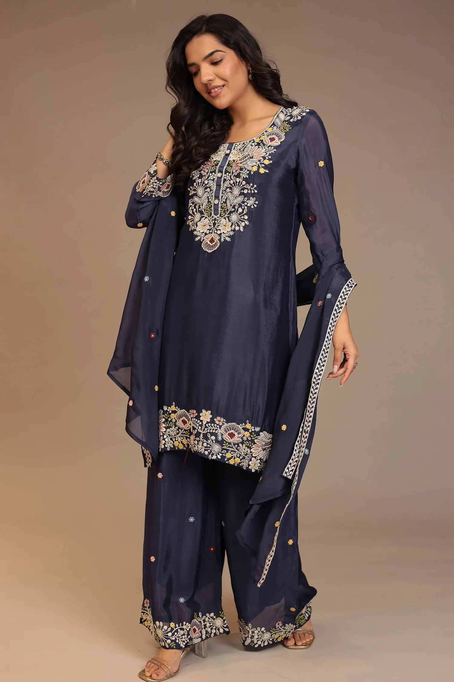 Chinon Suit with Cutdana, Pearl, Thread work. - Image 11