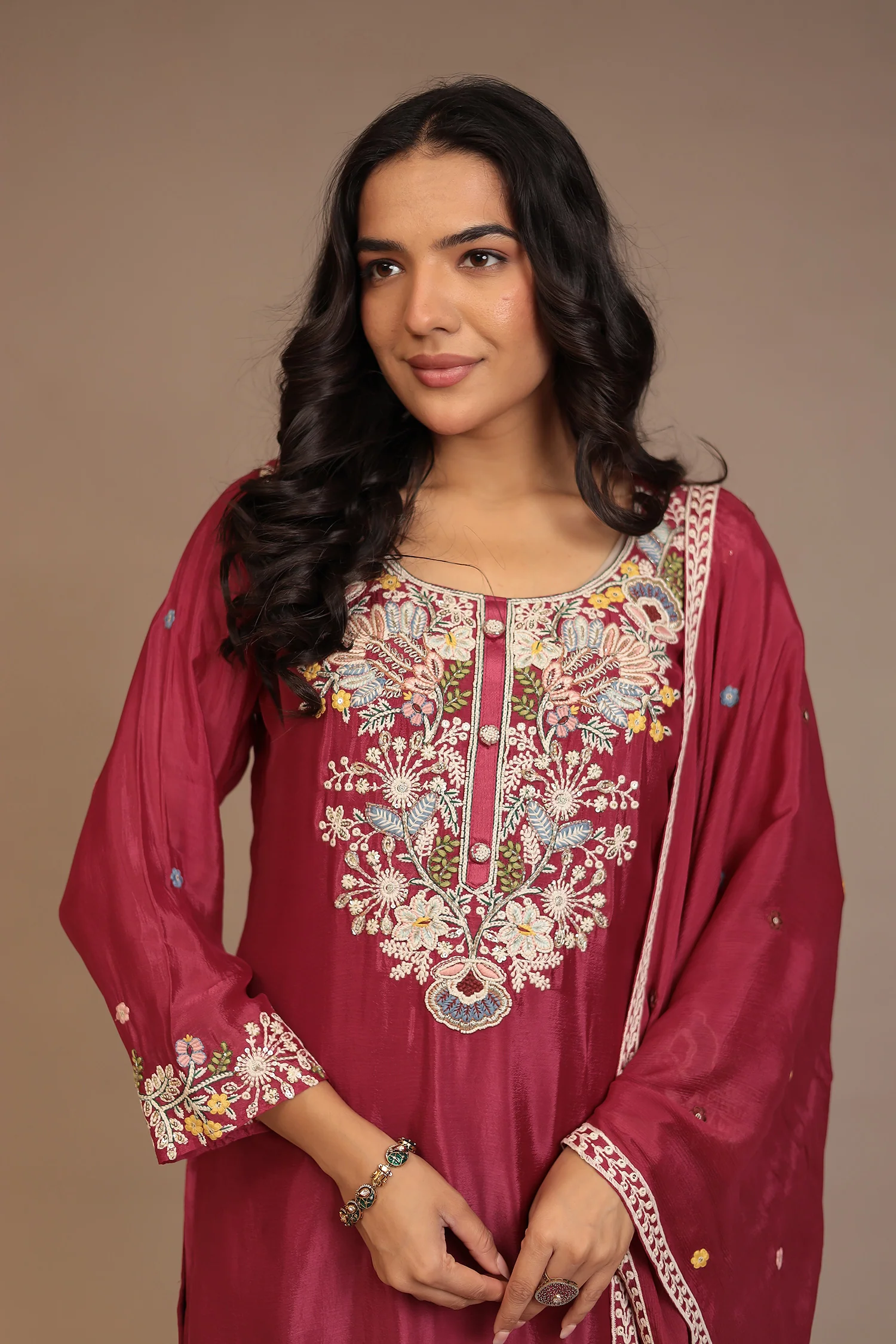 Chinon Suit with Cutdana, Pearl, Thread work. - Image 2