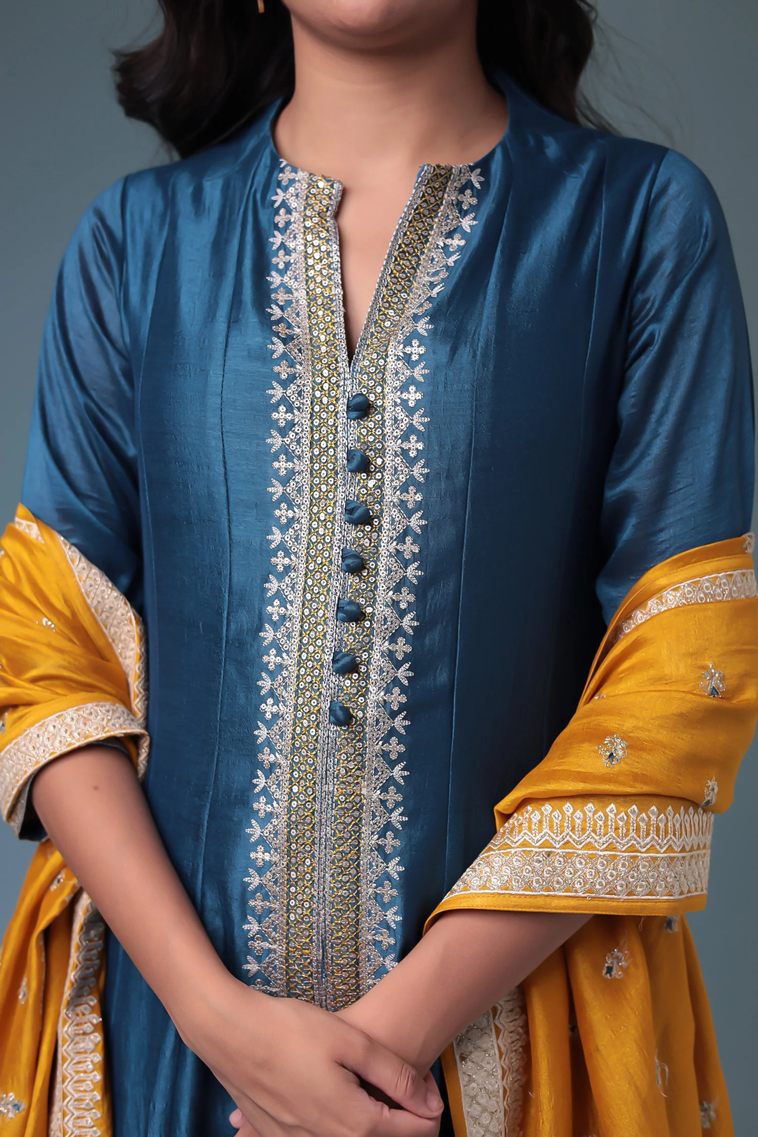 Chinon Suit with Embroidered work. - Image 12
