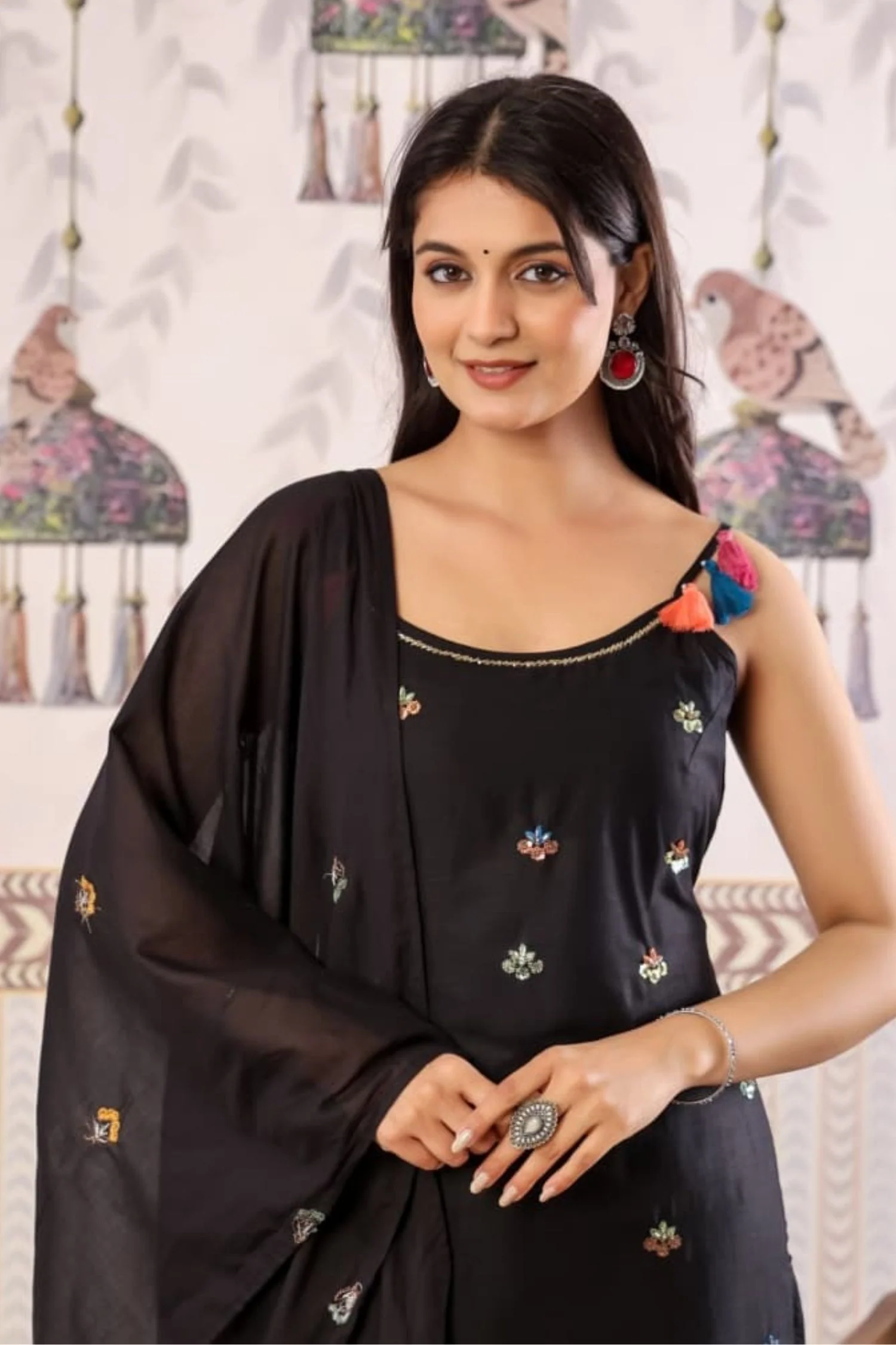 Cotton Kurta with Cutdana, Sequins, Thread work. - Image 2