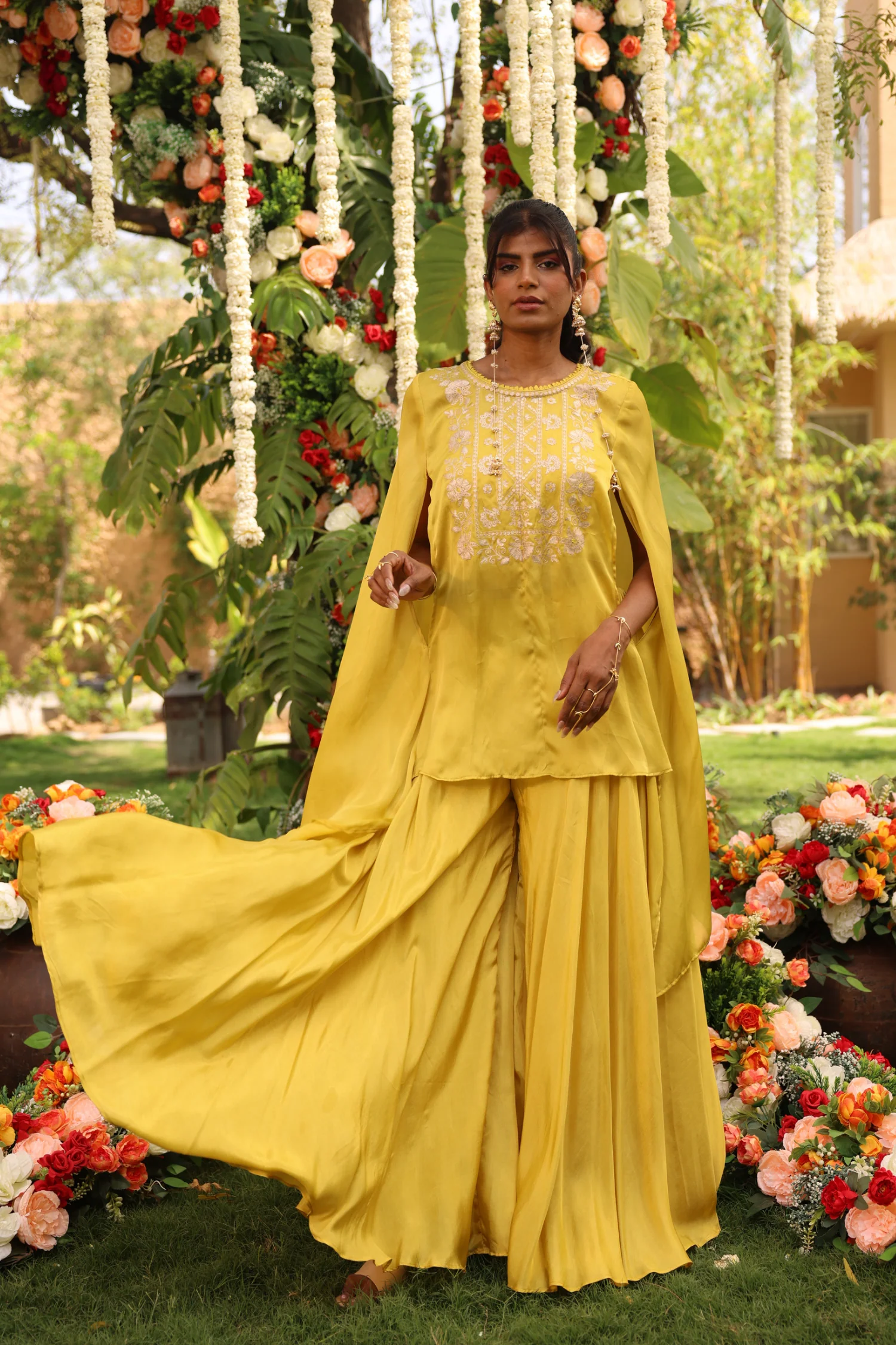 Crepe Indowestern with Aari work. - Image 3