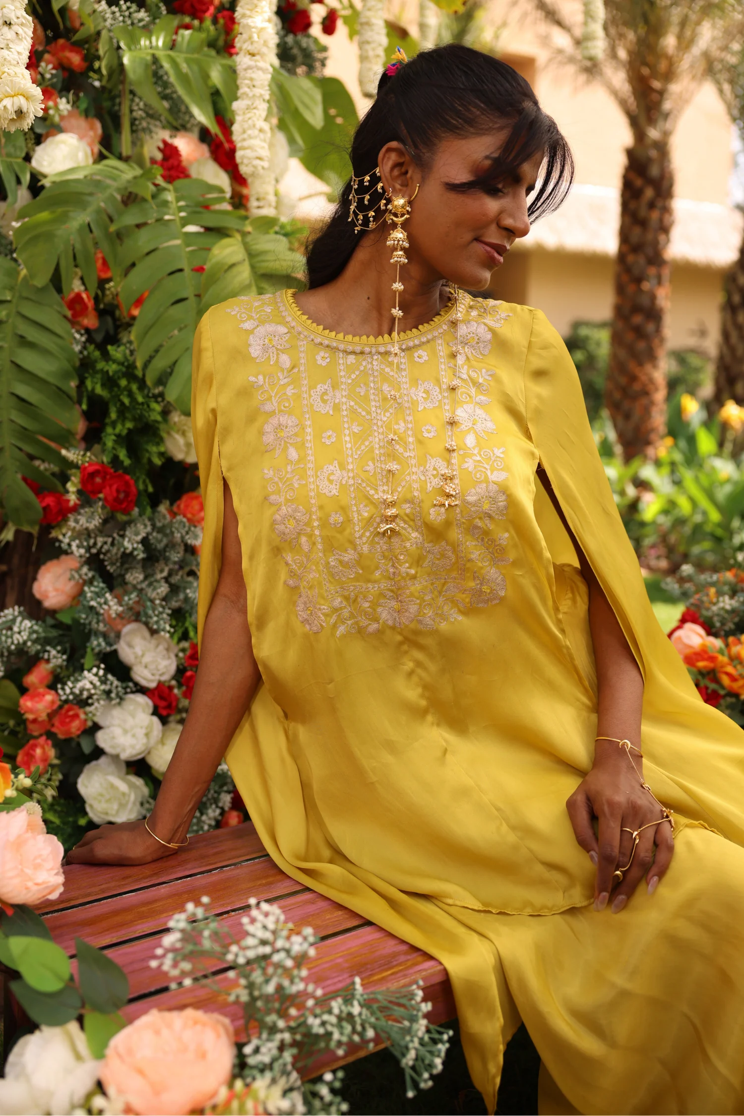Crepe Indowestern with Aari work. - Image 4