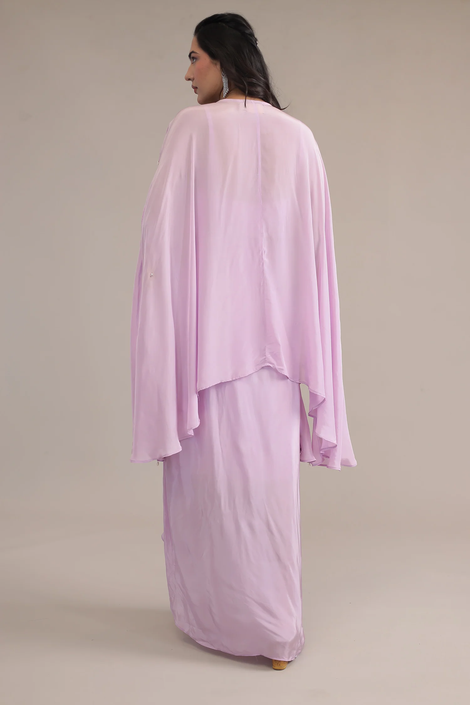 Pink Crepe silk Indowestern with Pearl, Thread and Zardozi work - Image 14