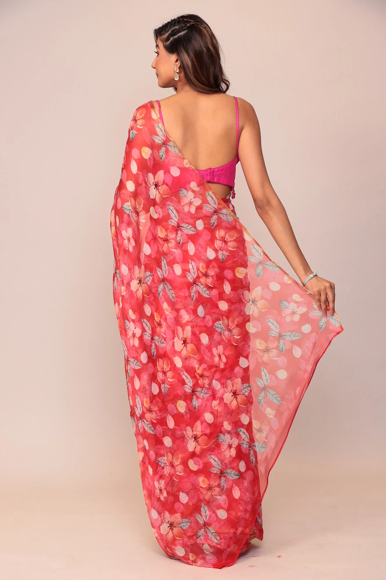 Digital Print Chiffon Saree - Image 6