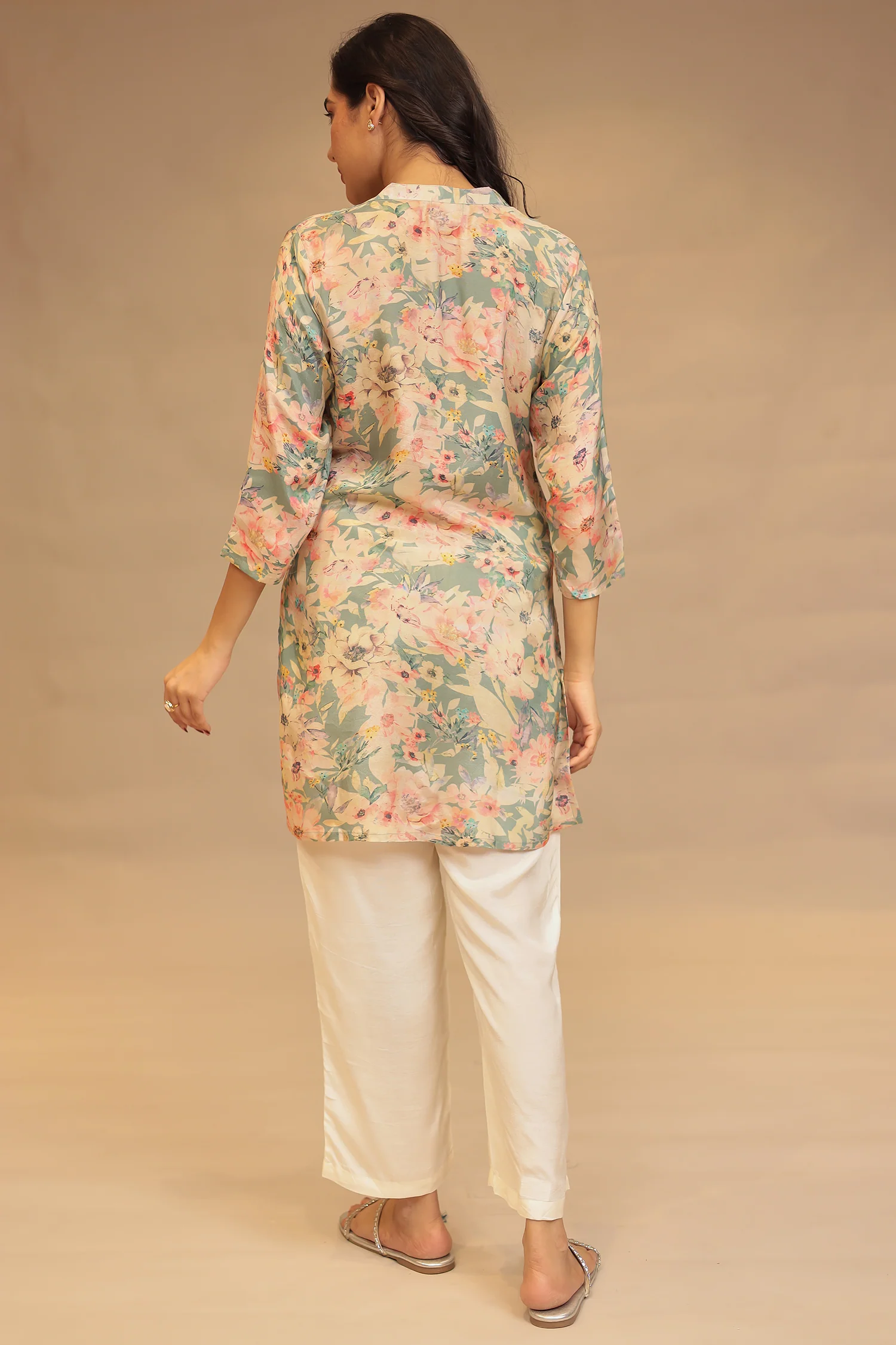 Digital Print Silk blend Kurta - Image 6