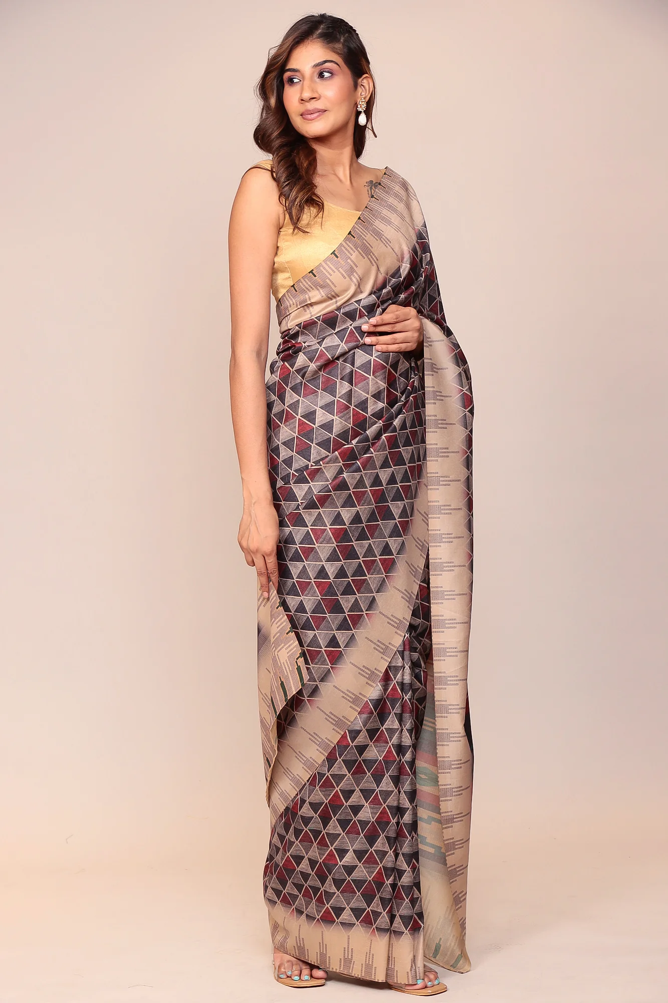Digital Print Silk blend Saree - Image 3