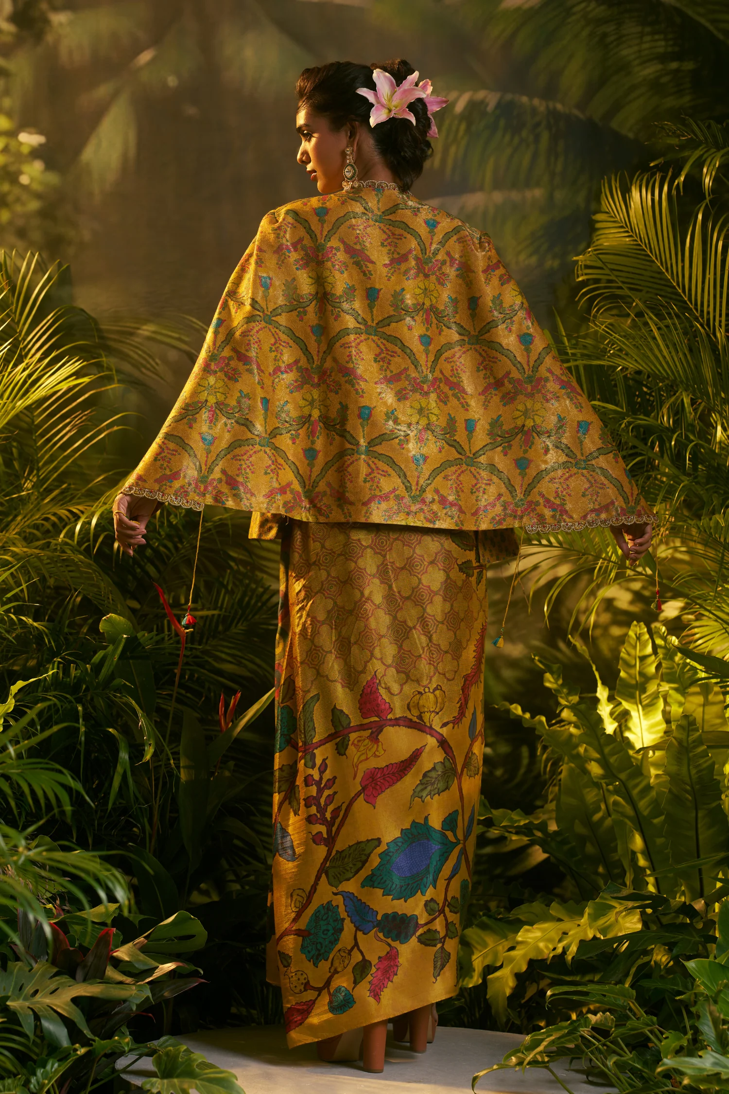 Digital Printed Crepe silk Indowestern with Aari, Sequins, Thread, Zari work. - Image 5