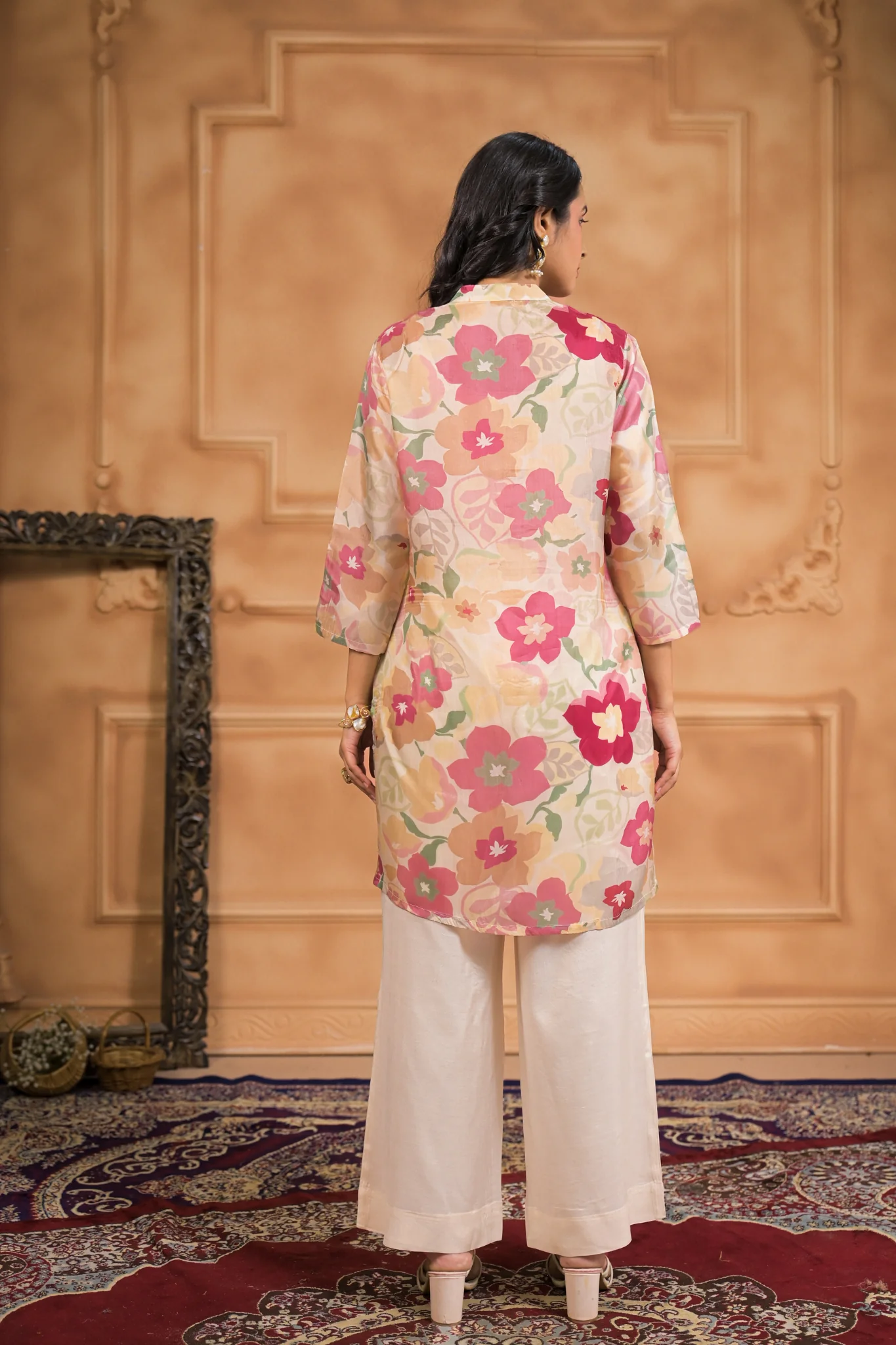 Floral print Silk blend Kurta - Image 6
