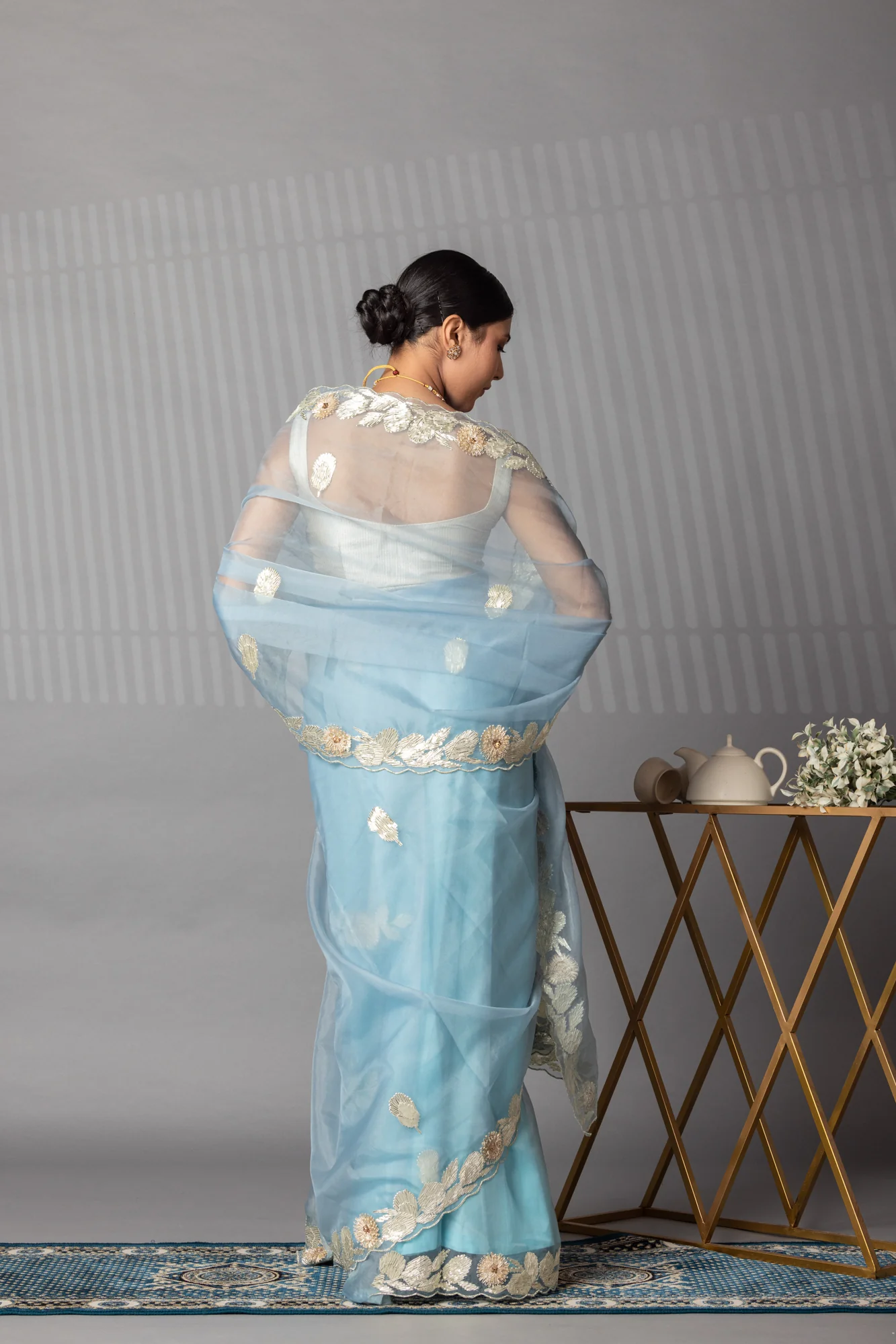 Elegant Gota Work Organza Saree - Image 10