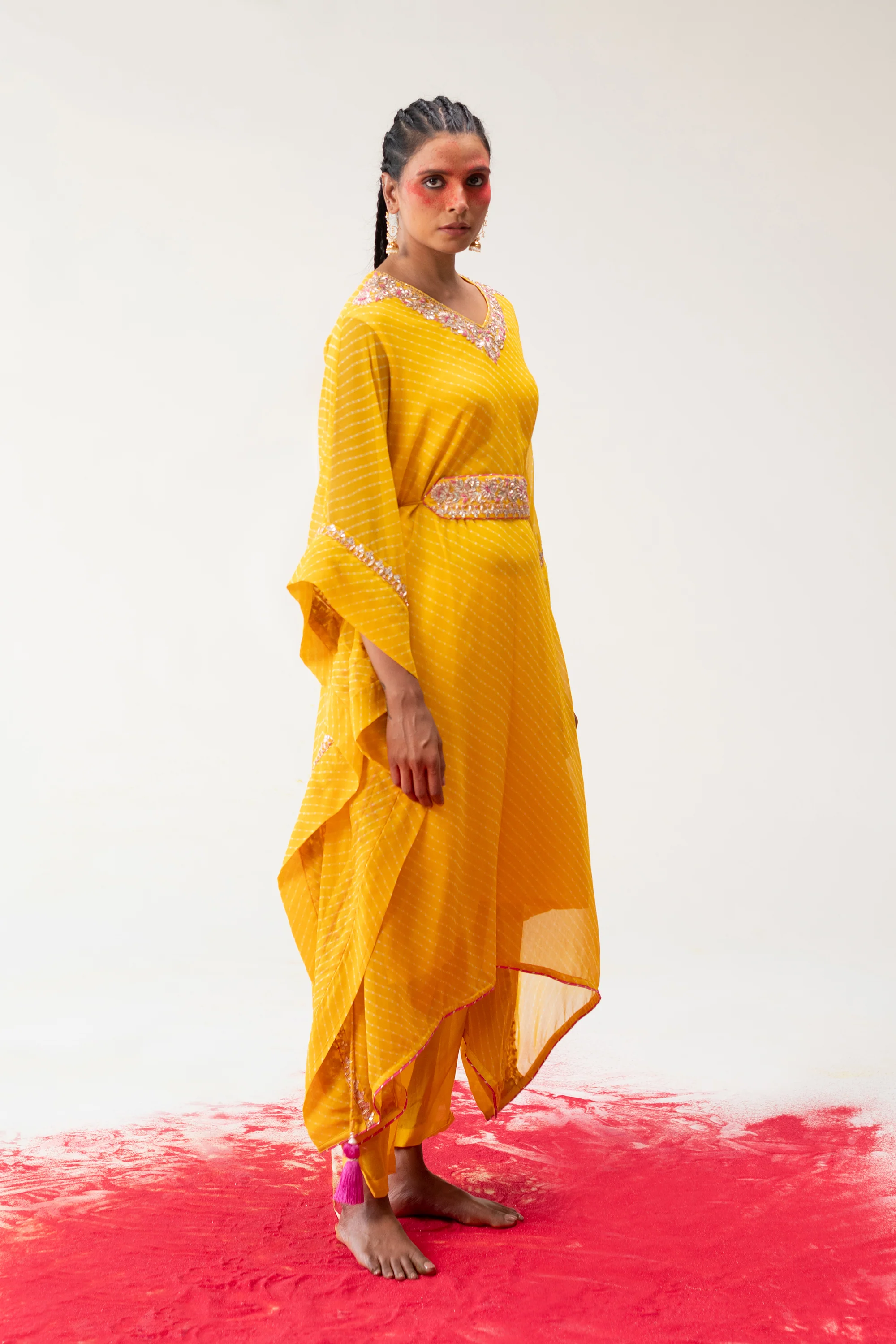 Kaftan Style Georgette Mothra Suit with Gota Patti Work - Image 3