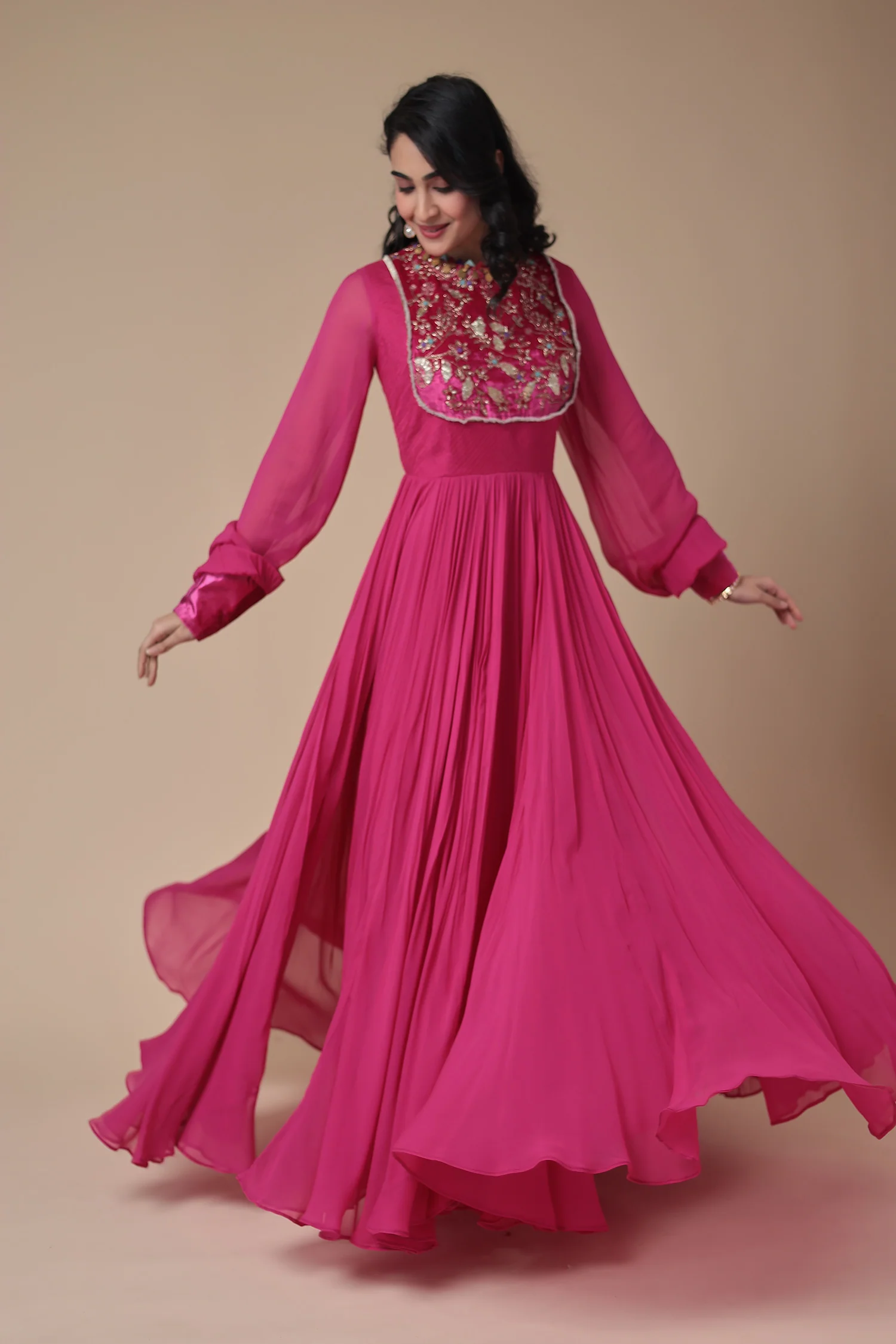 Anarkali Georgette Gown with Embroidery - Image 5