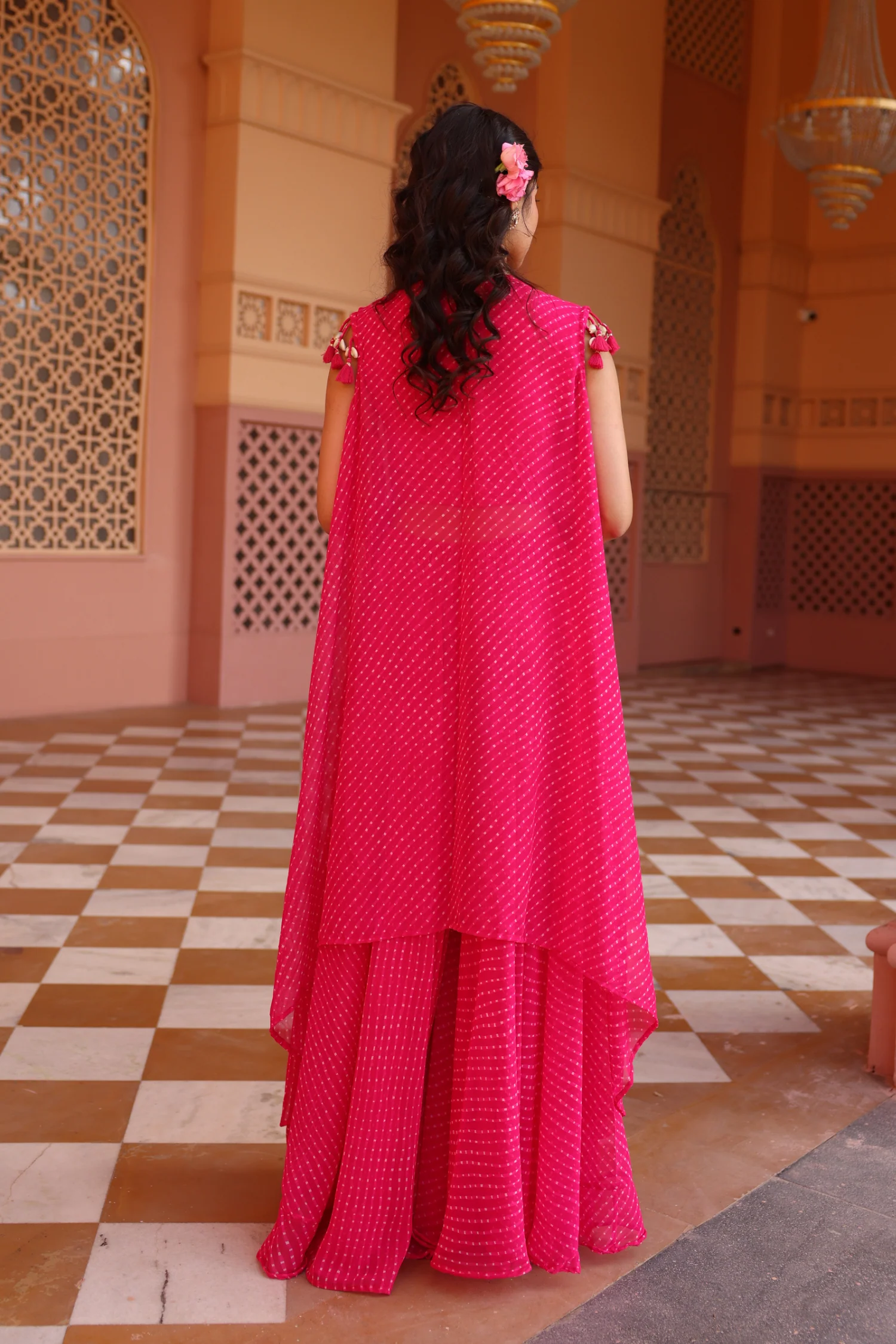Georgette Indowestern with Gota, Mothra work. - Image 5