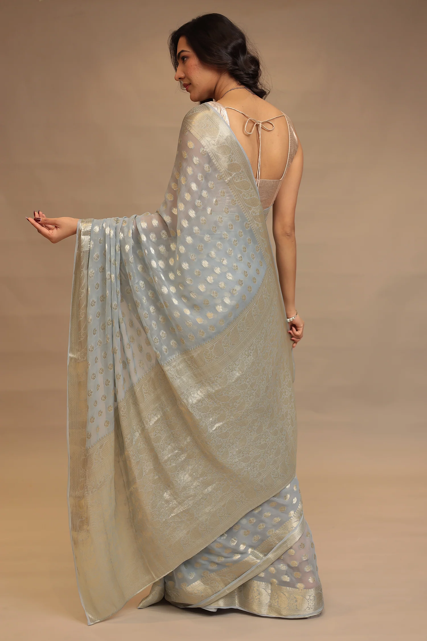 Weaving Banarasi Chiffon Saree - Image 6