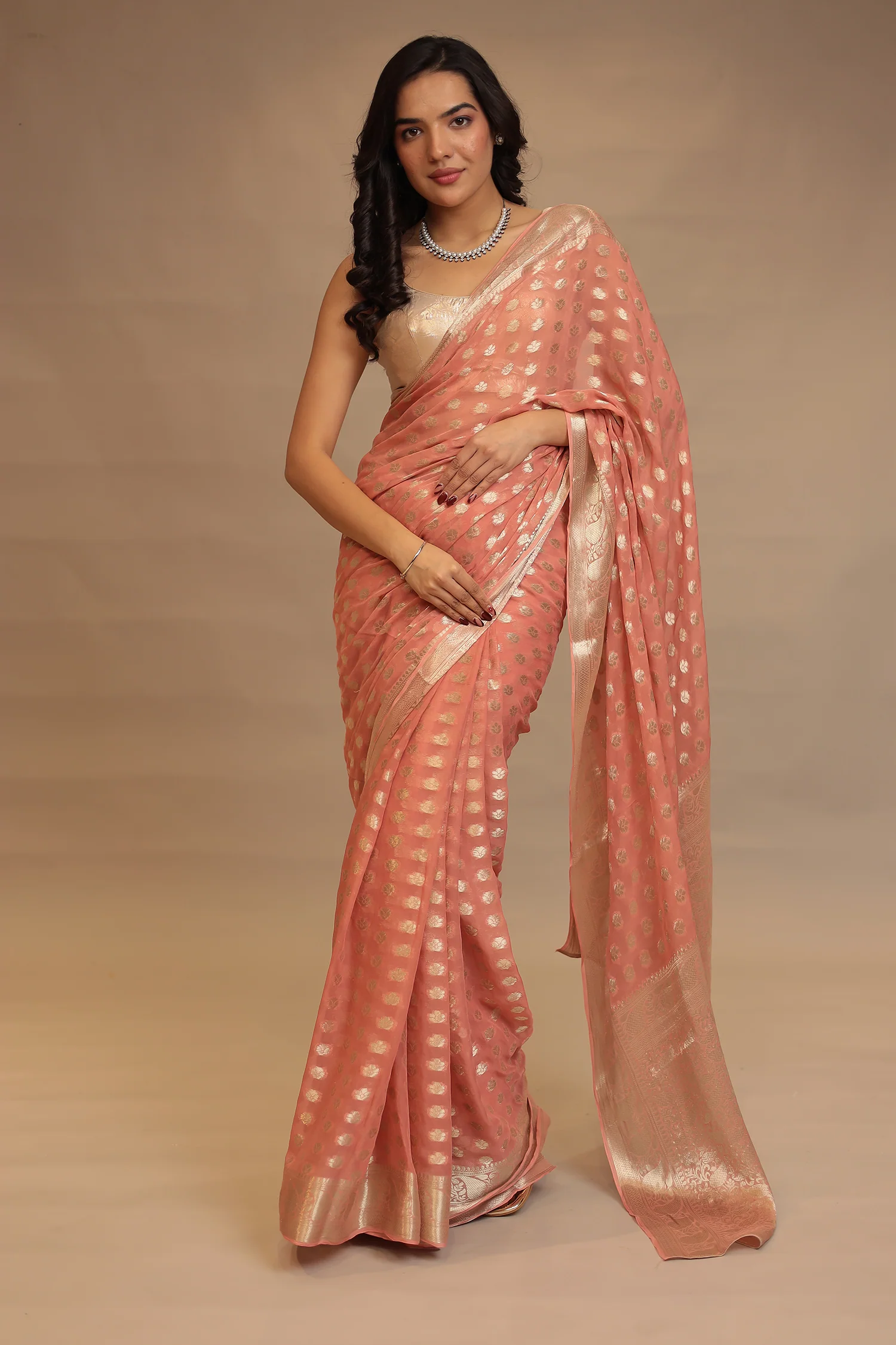Weaving Banarasi Chiffon Saree - Image 8