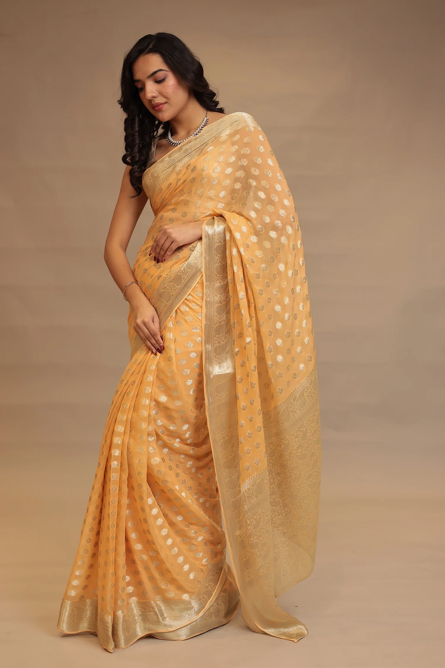 Weaving Banarasi Chiffon Saree - Image 12