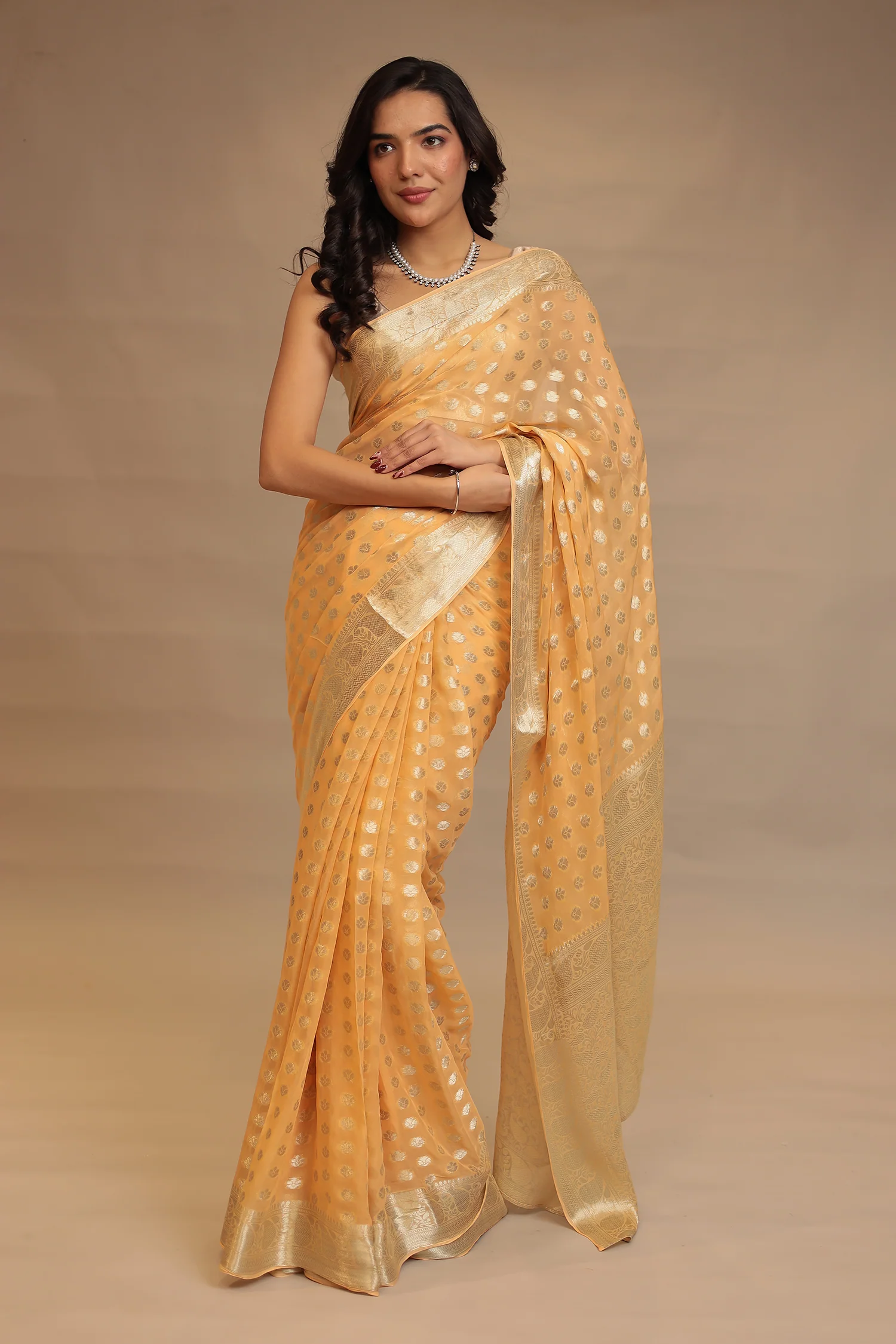 Weaving Banarasi Chiffon Saree - Image 8