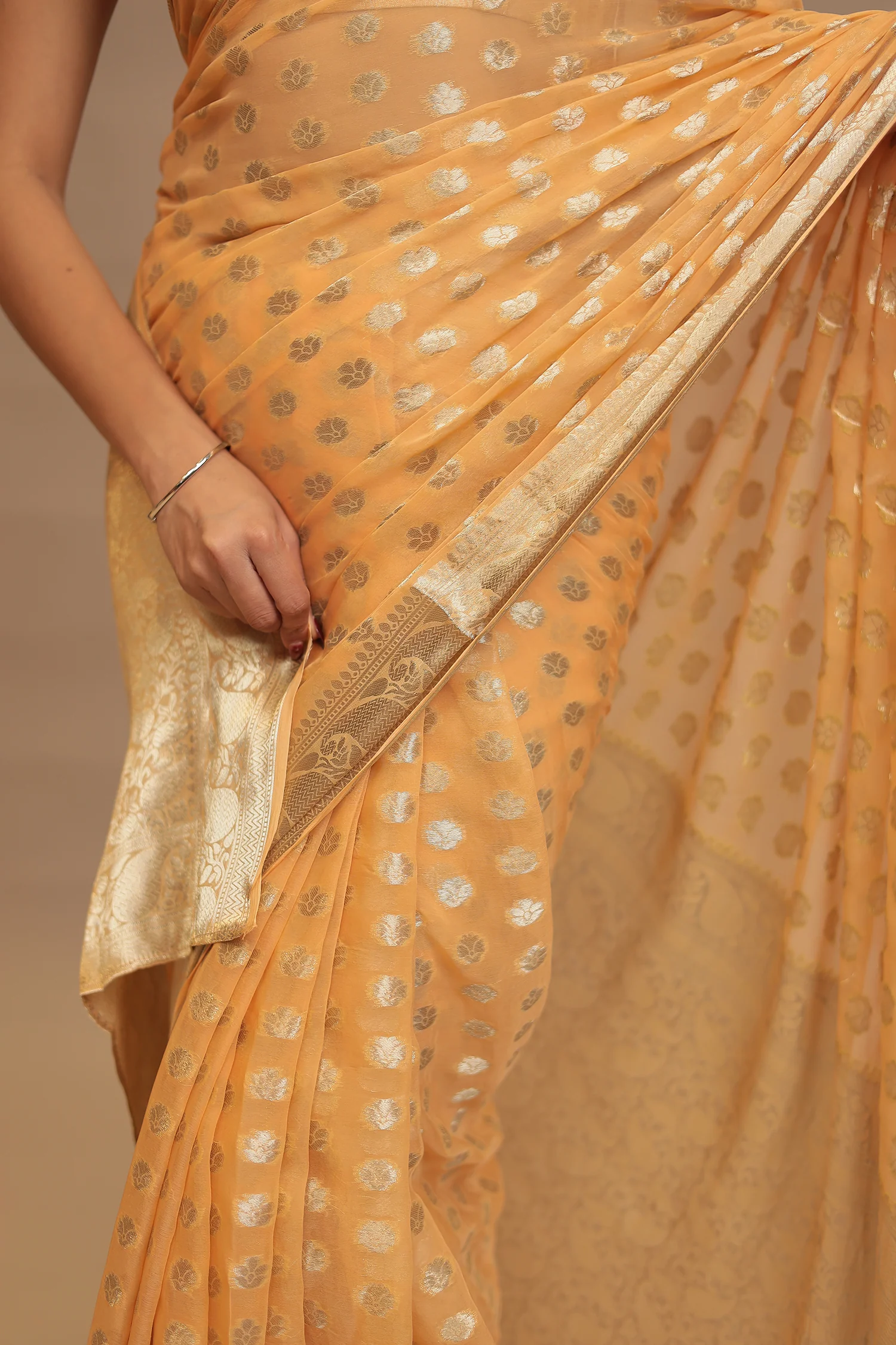 Weaving Banarasi Chiffon Saree - Image 4