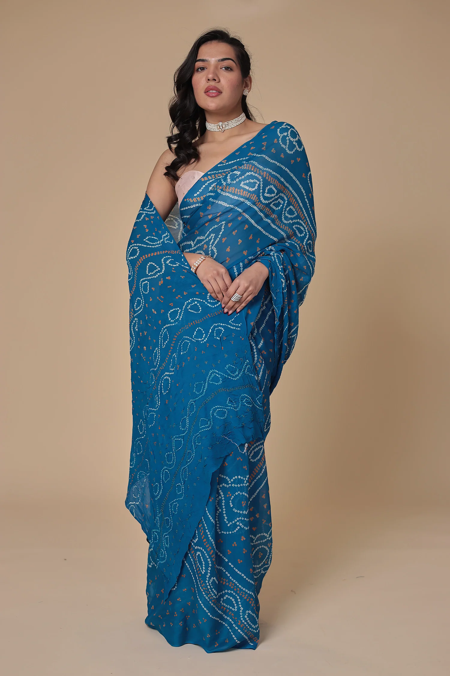 Timeless Bandhej Georgette Saree - Image 19