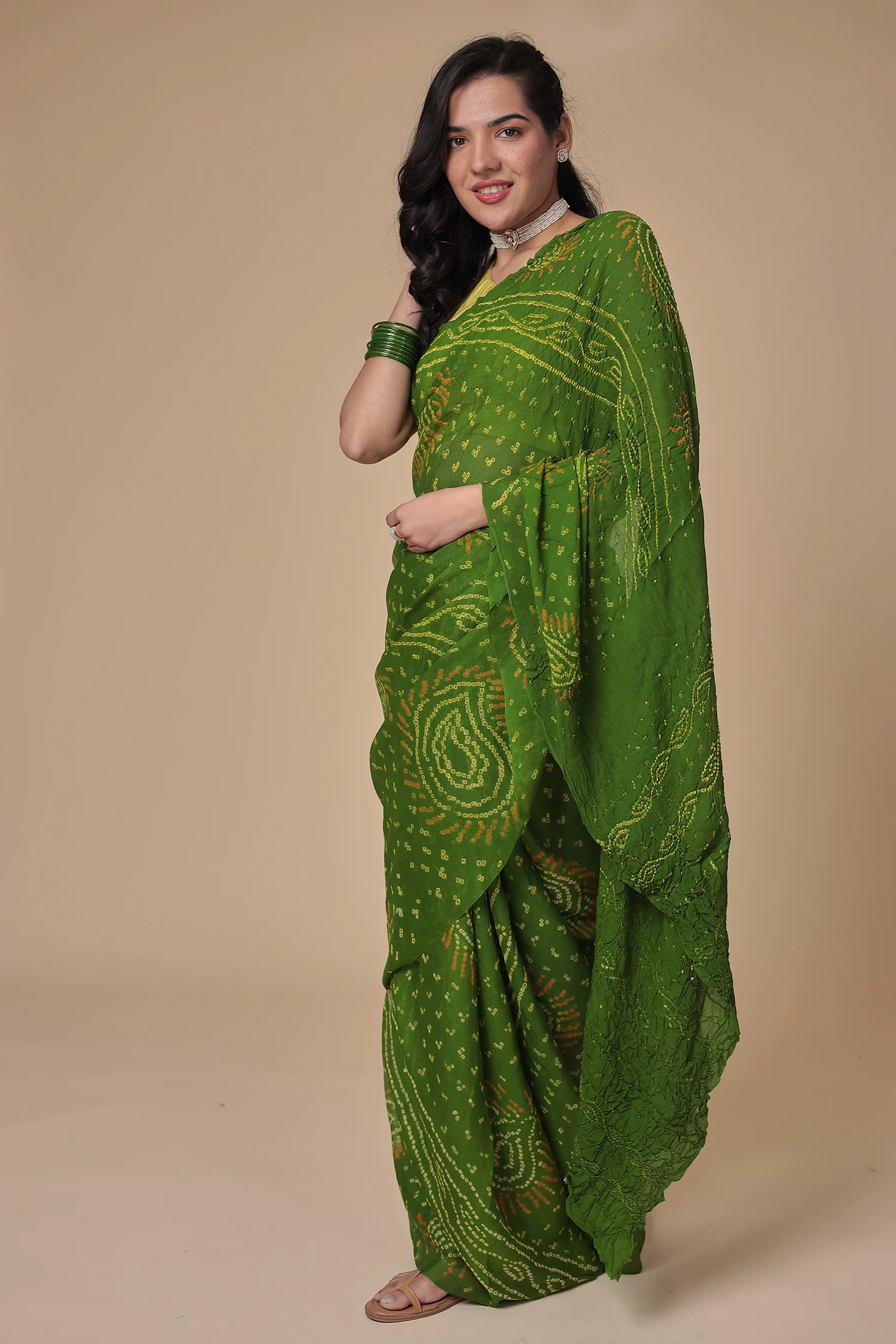 Timeless Bandhej Georgette Saree - Image 15