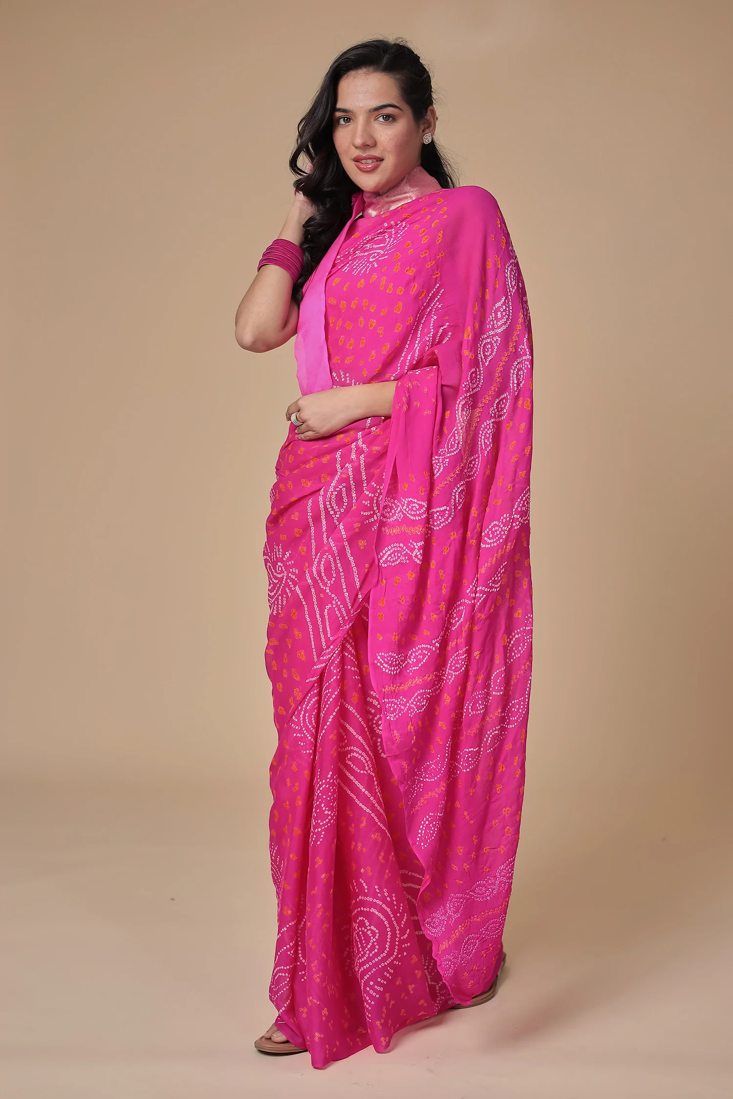 Timeless Bandhej Georgette Saree - Image 26