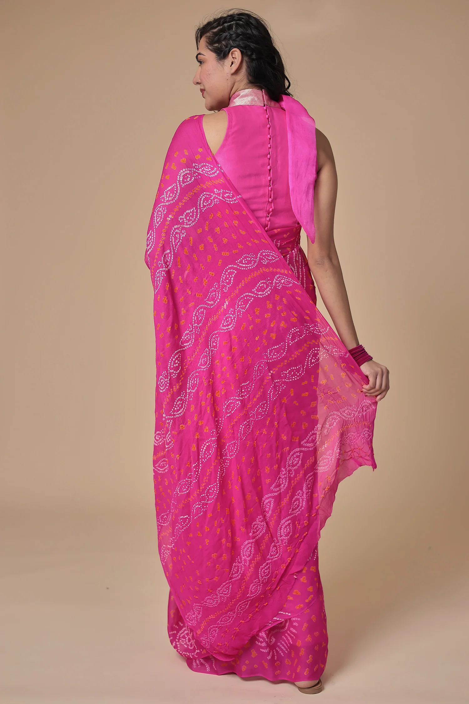 Timeless Bandhej Georgette Saree - Image 27