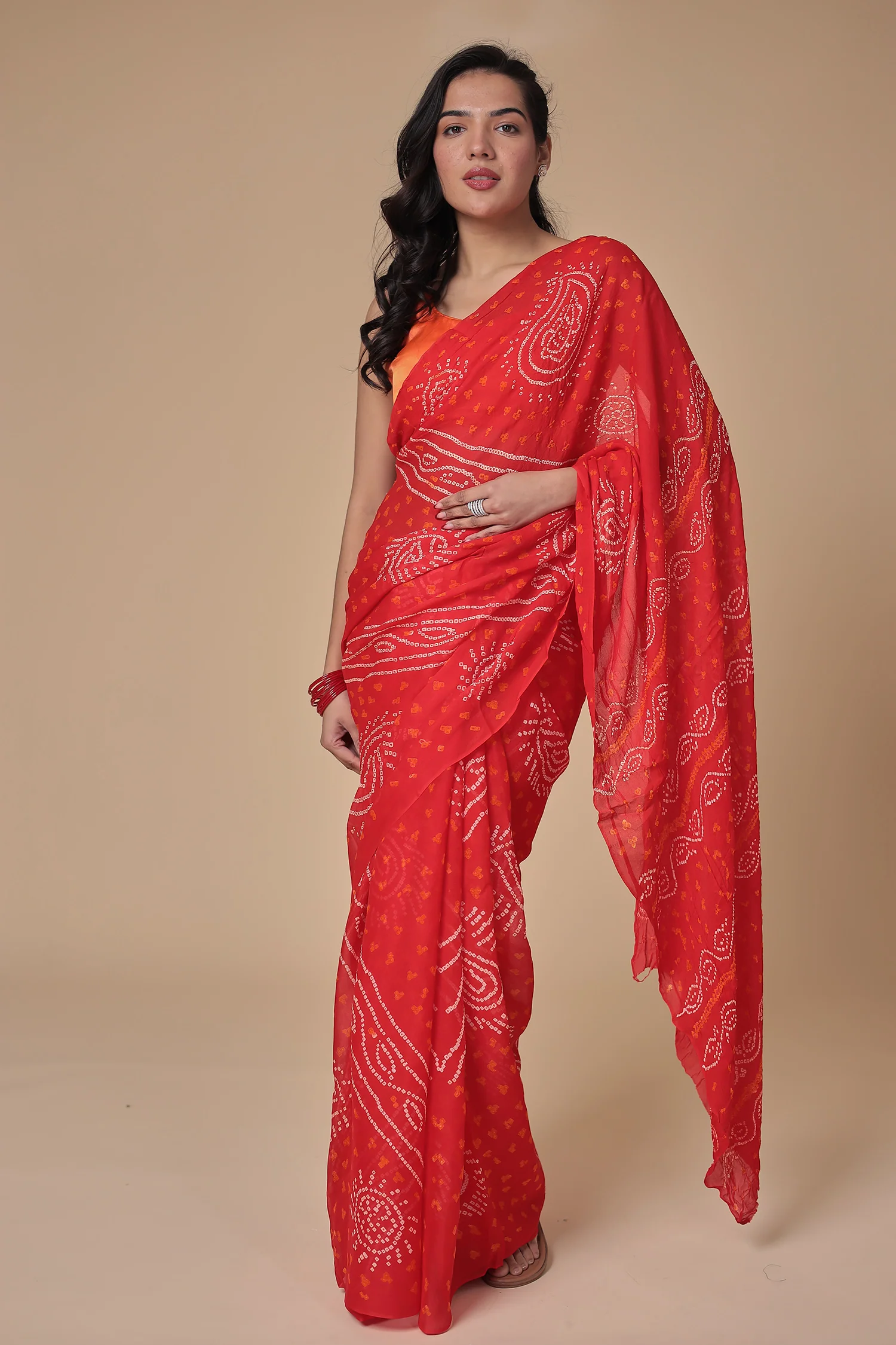 Timeless Bandhej Georgette Saree - Image 29