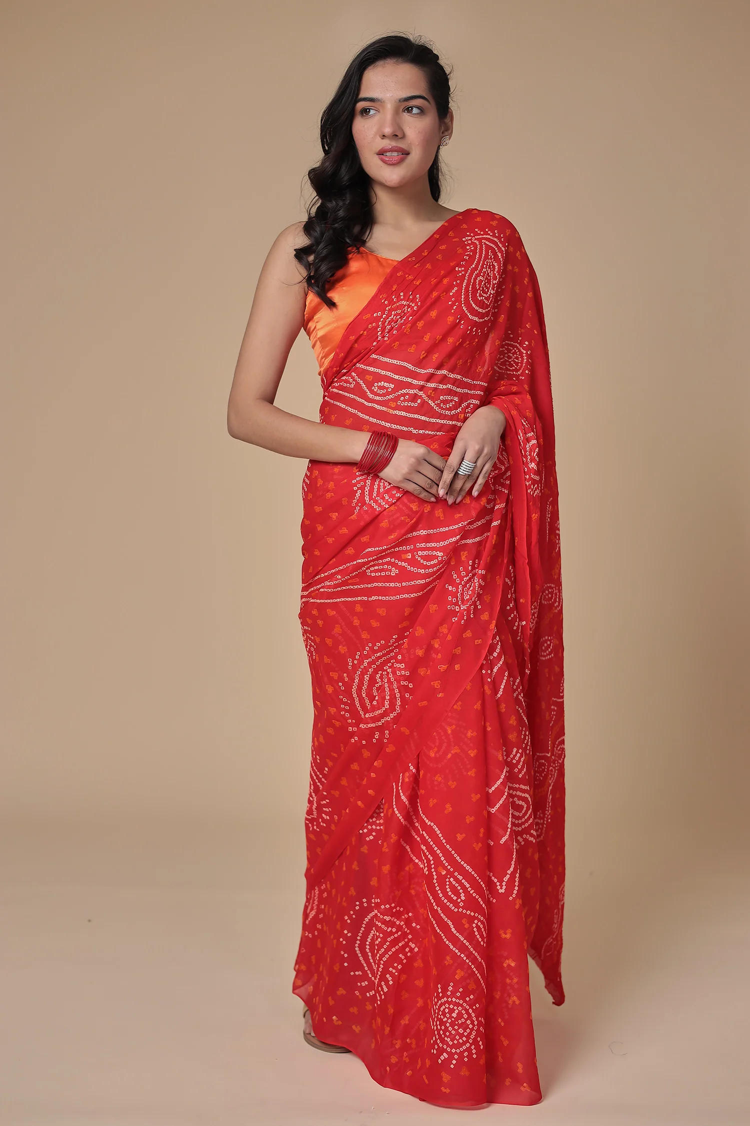 Timeless Bandhej Georgette Saree - Image 31