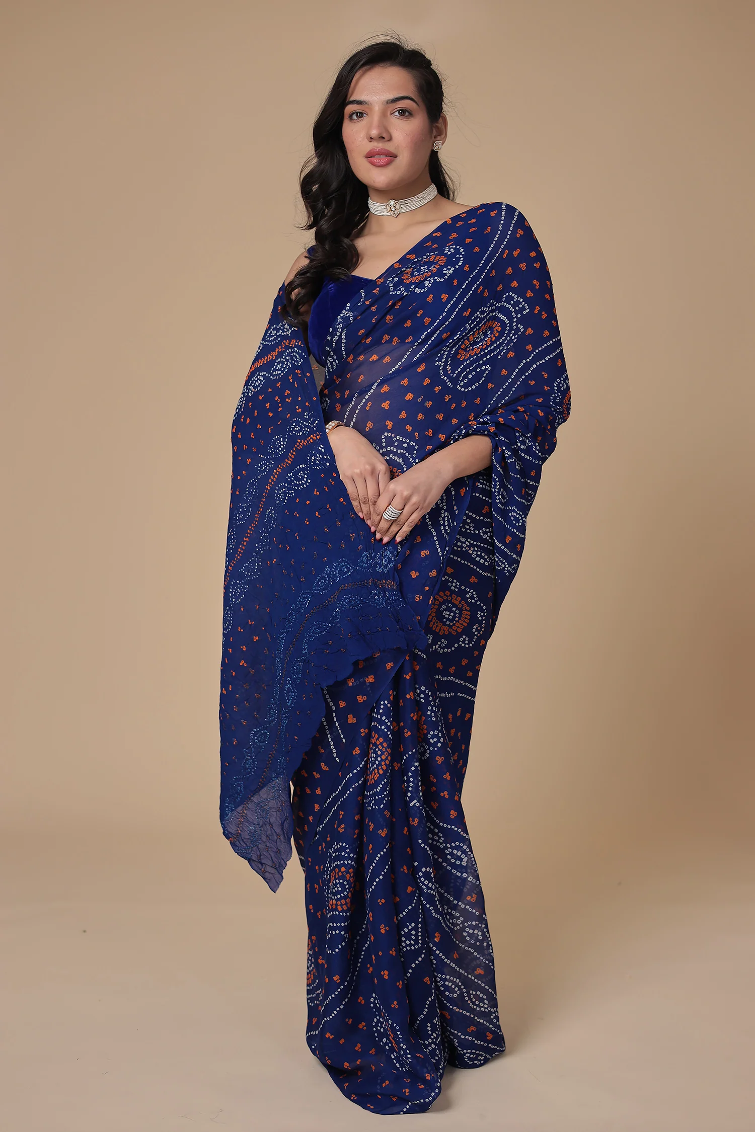 Timeless Bandhej Georgette Saree - Image 50